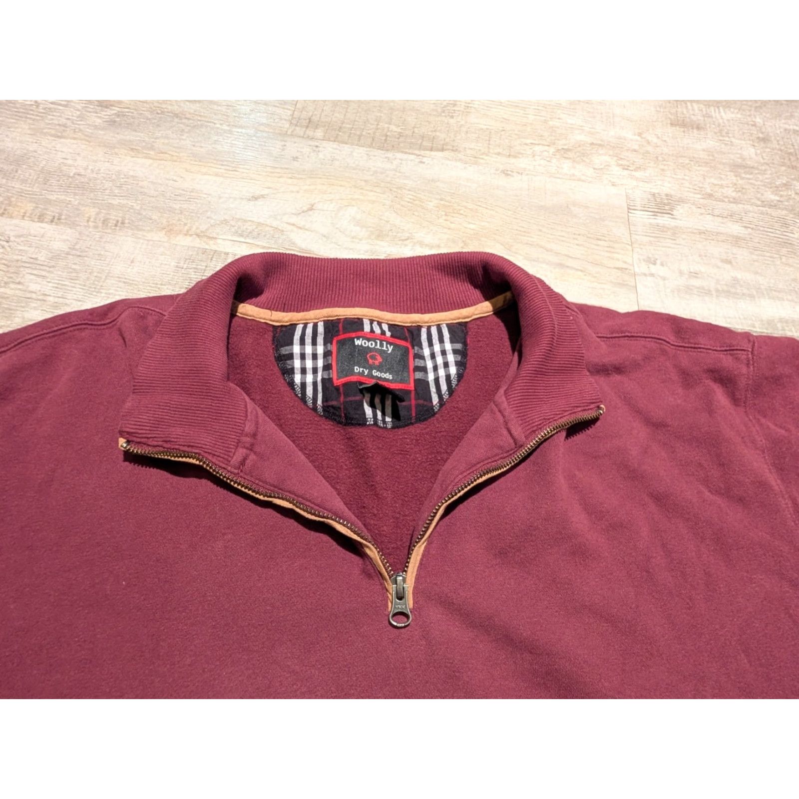 Vintage VINTAGE Woolly Dry Goods 1/4 Zip Long Sleeve Elbow Patches Sweater Sz 3XL Tall Burgundy Size US XXL / EU 58 / 5 - 6 Thumbnail