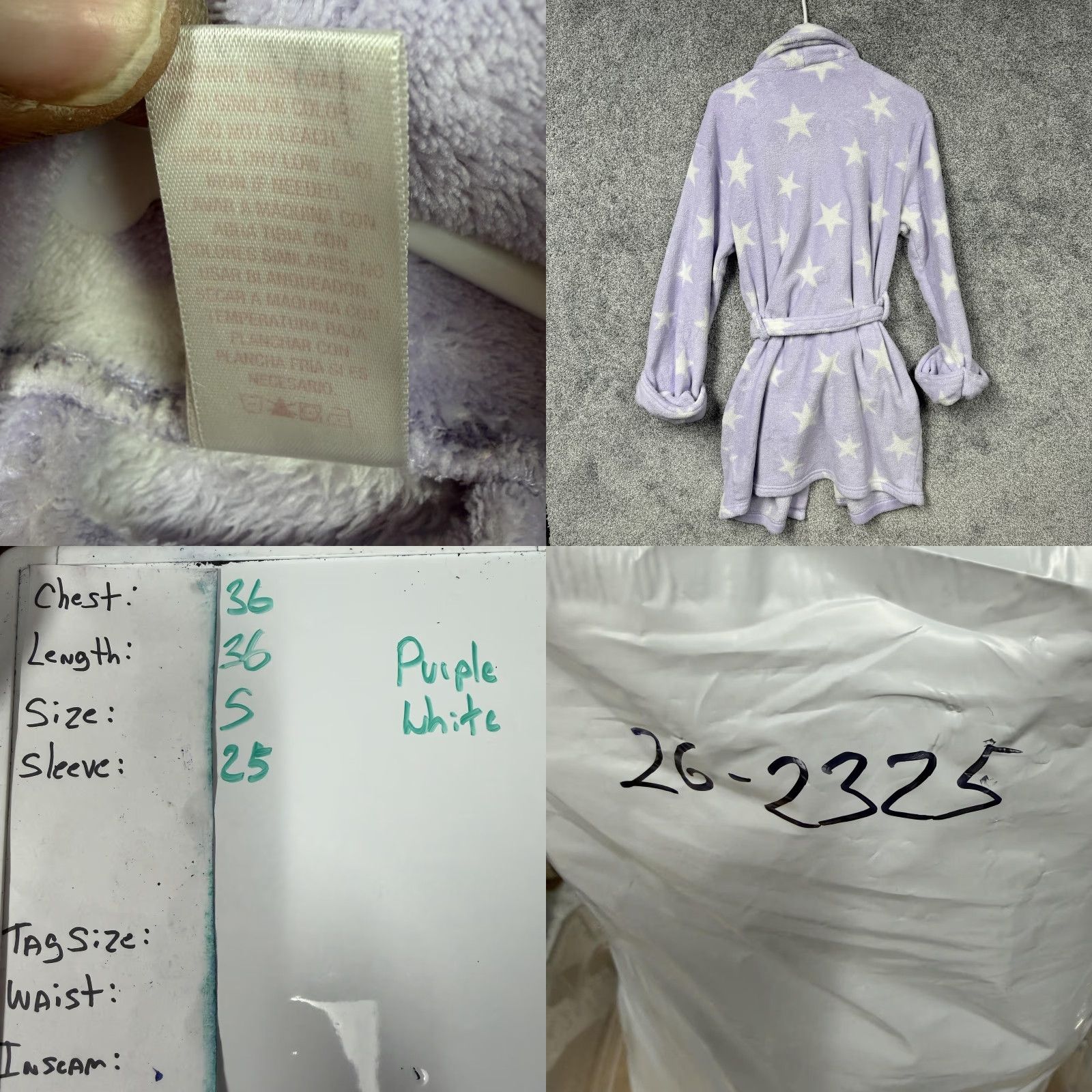 Vintage Covington Robe Womens S Purple Star Print Fleece Belted Collared Kawaii Lounge Size ONE SIZE - 8 Thumbnail