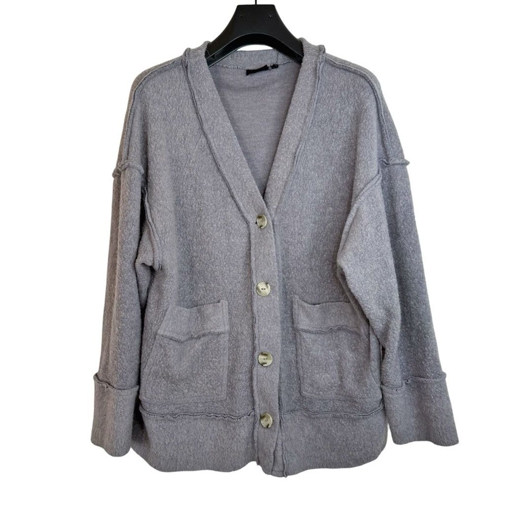 Urban Outfitters OUT FROM UNDER UO Women Lavender Oversized Fleece Cardigan S Size S / US 4 / IT 40 - 1 Thumbnail