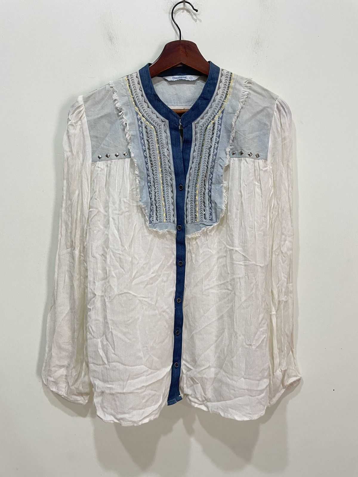 Desigual Desigual Exotic Jeans Blouse Size S / US 4 / IT 40 - 1 Thumbnail