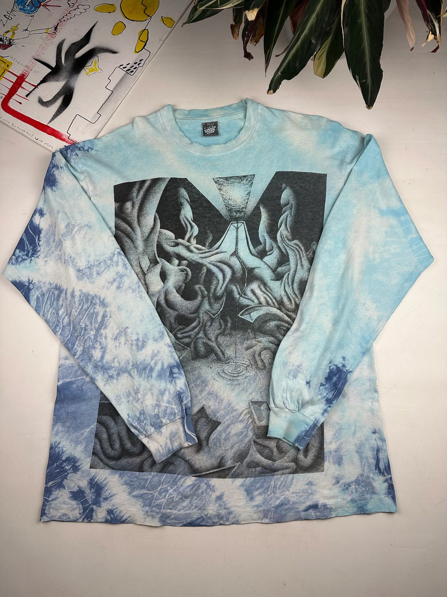 Other vintage mc escher style tee acid psychedelic techno art Size US XL / EU 56 / 4 - 5 Thumbnail