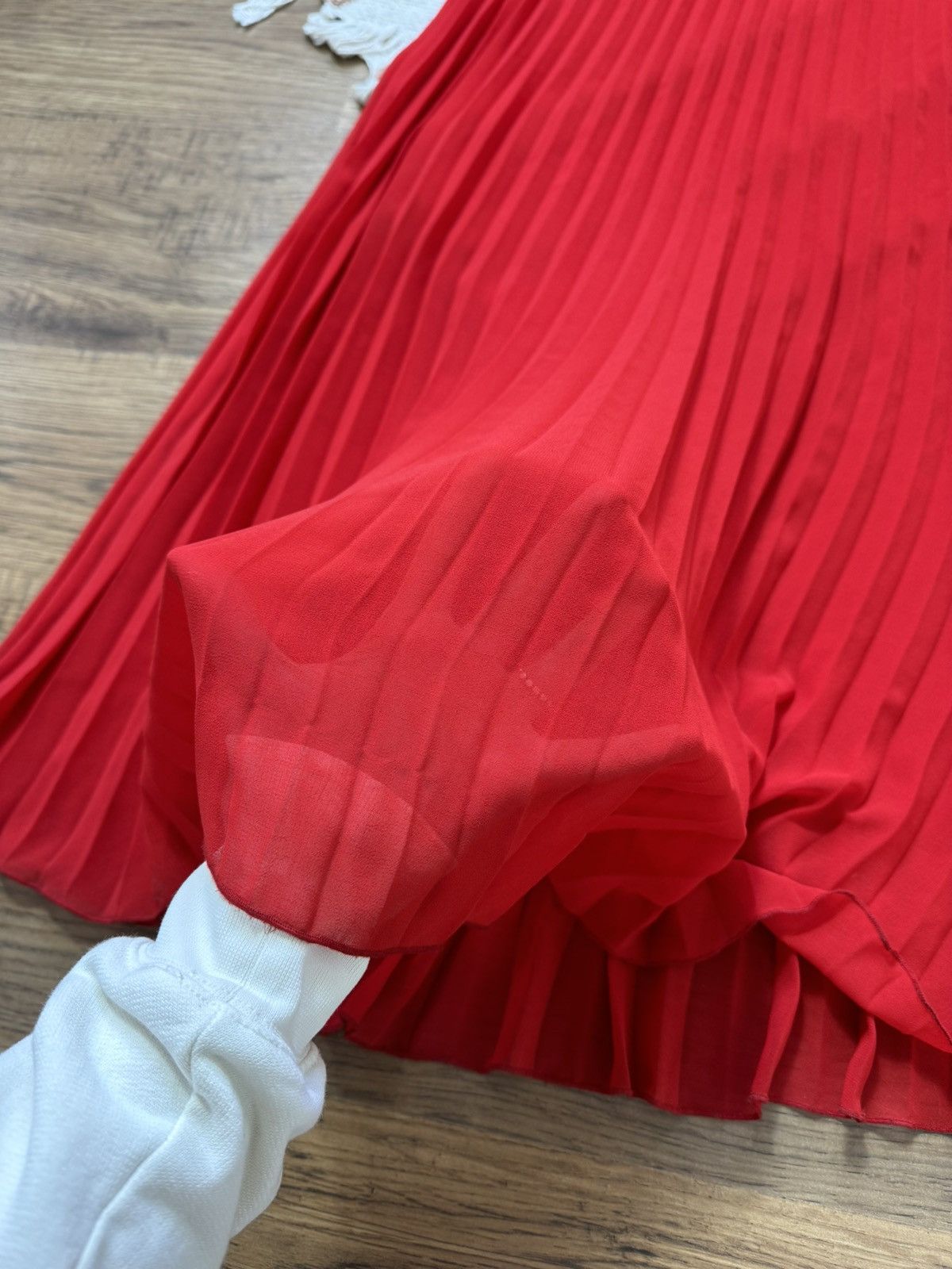 Vintage VINTAGE MAXI SKIRT MESH RED PLEATED ISSEY MIYAKE STYLE Size 28" / US 6 / IT 42 - 5 Thumbnail
