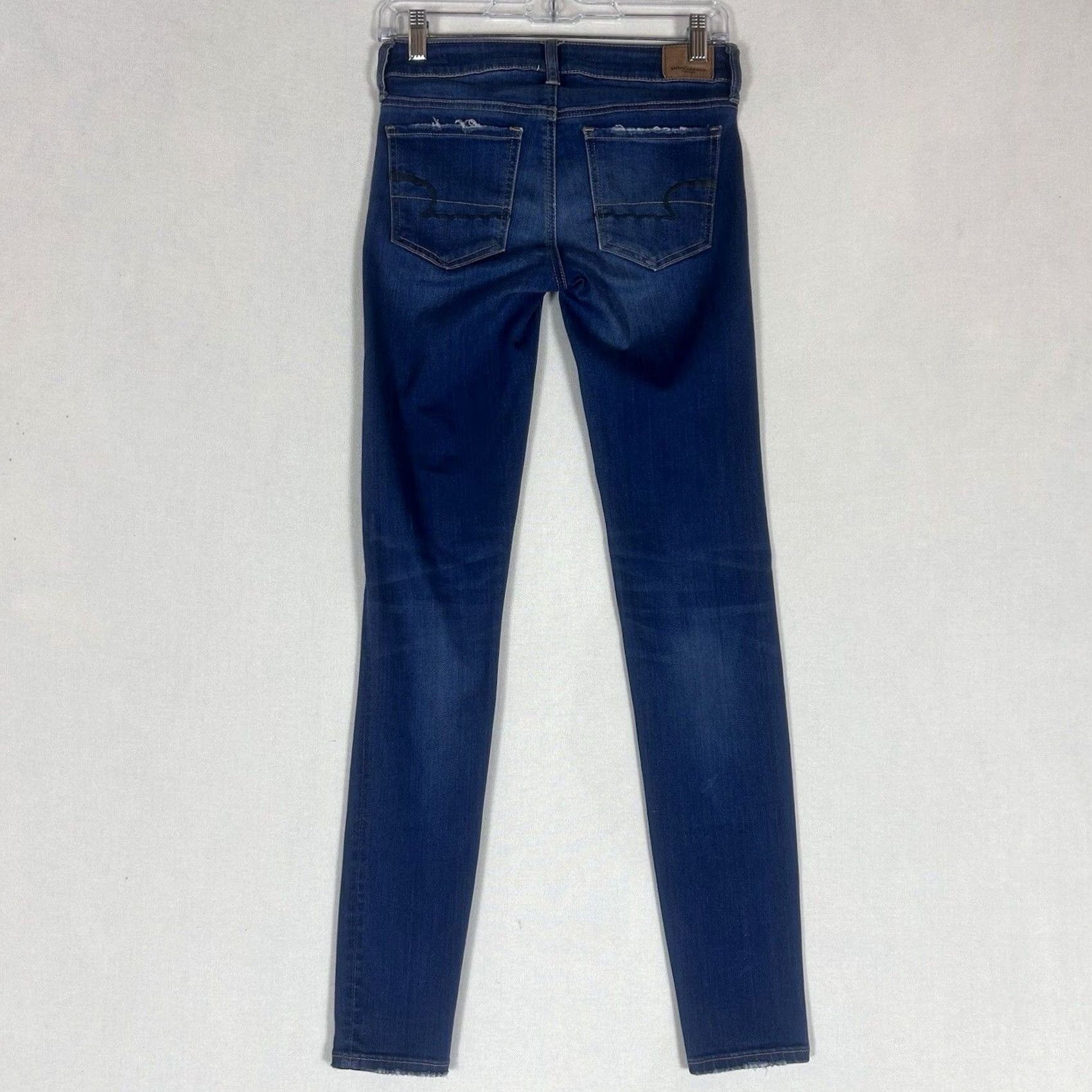 American Eagle Outfitters American Eagle Jegging Jeans Womens 2 Long Super Stretch X Blue Denim Skinny AEO Size 26" / US 2 / IT 38 - 6 Thumbnail
