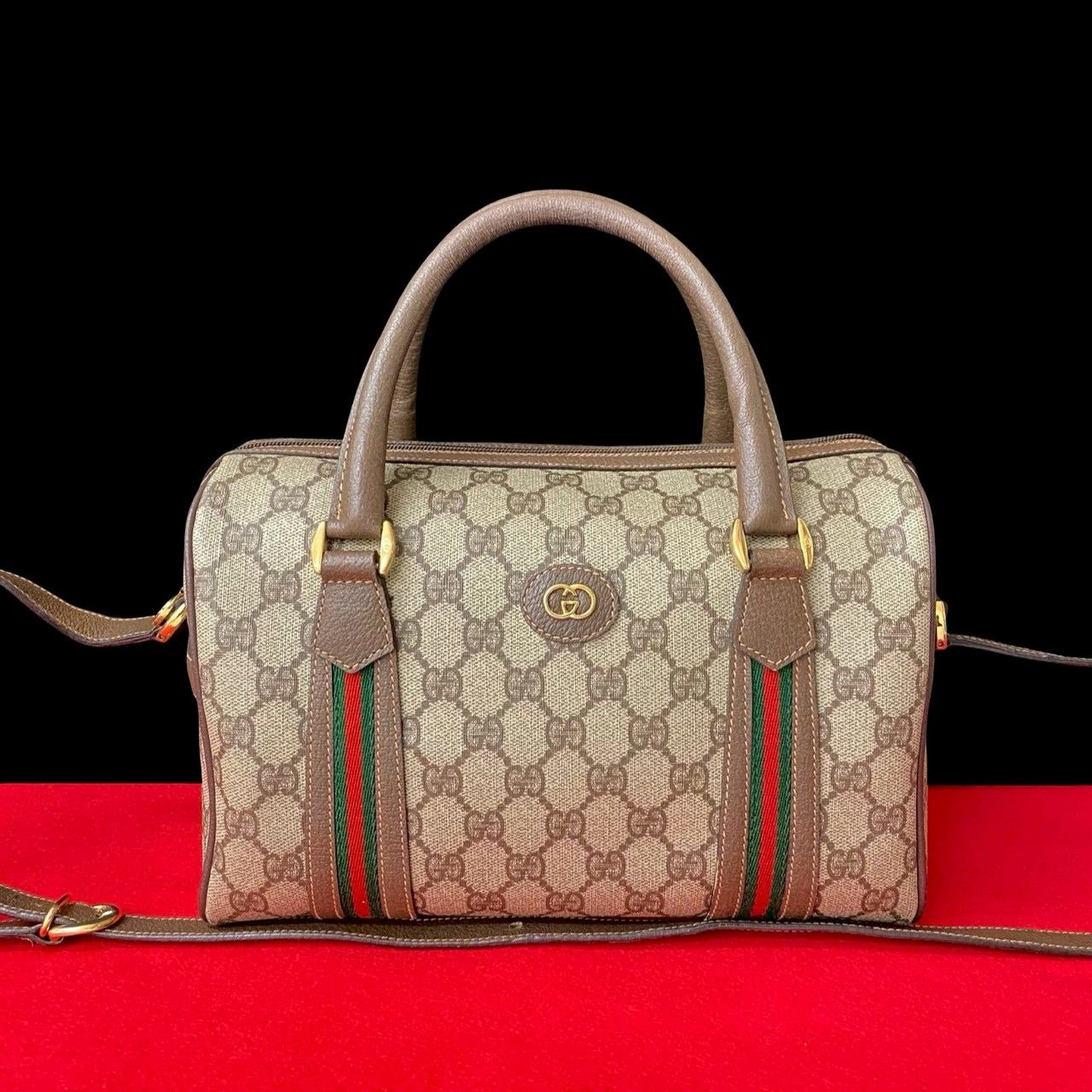 Gucci Gucci Old Gucci GG Logo 2Way Handbag Leather Shoulder Bag in Brown, Women's