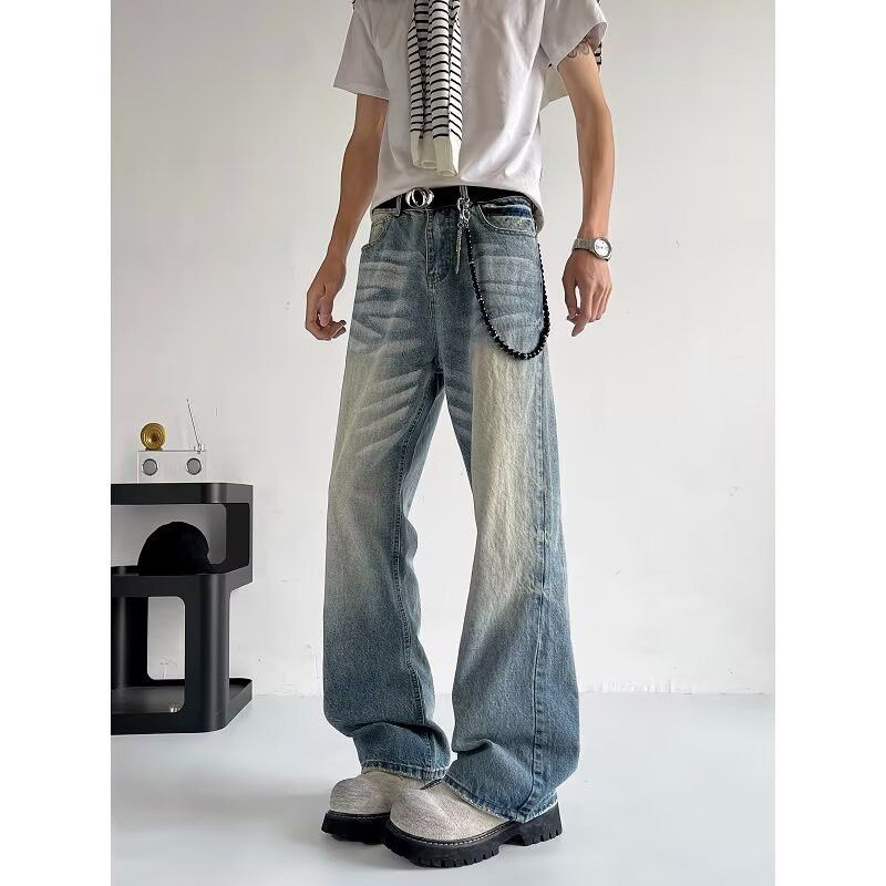 Japanese Brand Retro loose washed straight leg jeans Size US 32 / EU 48 - 2 Thumbnail