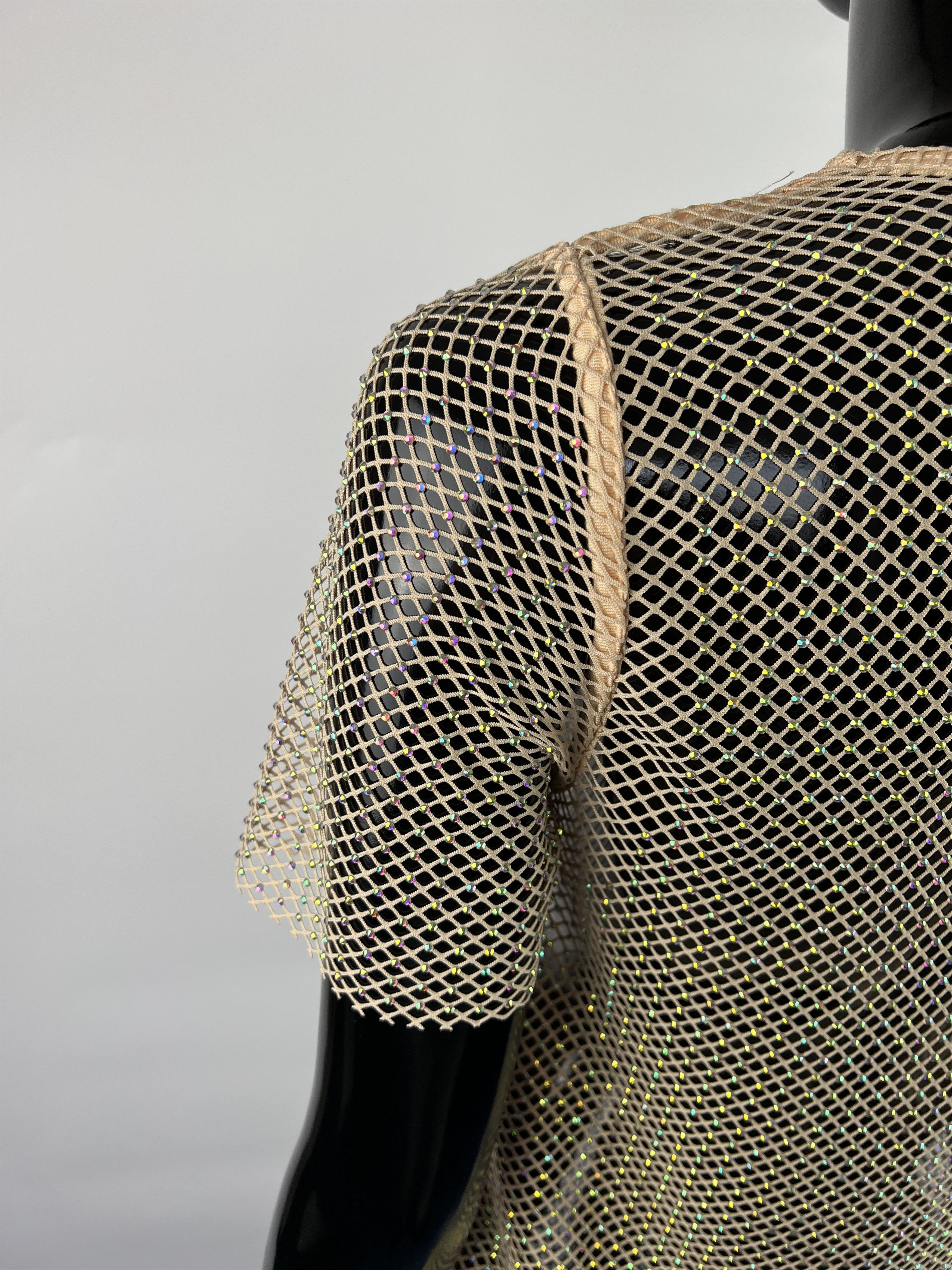 Other Sunday in Brooklyn Rhinestones Mesh Fishnet T Shirt Size XS Size XS / US 0-2 / IT 36-38 - 4 Thumbnail