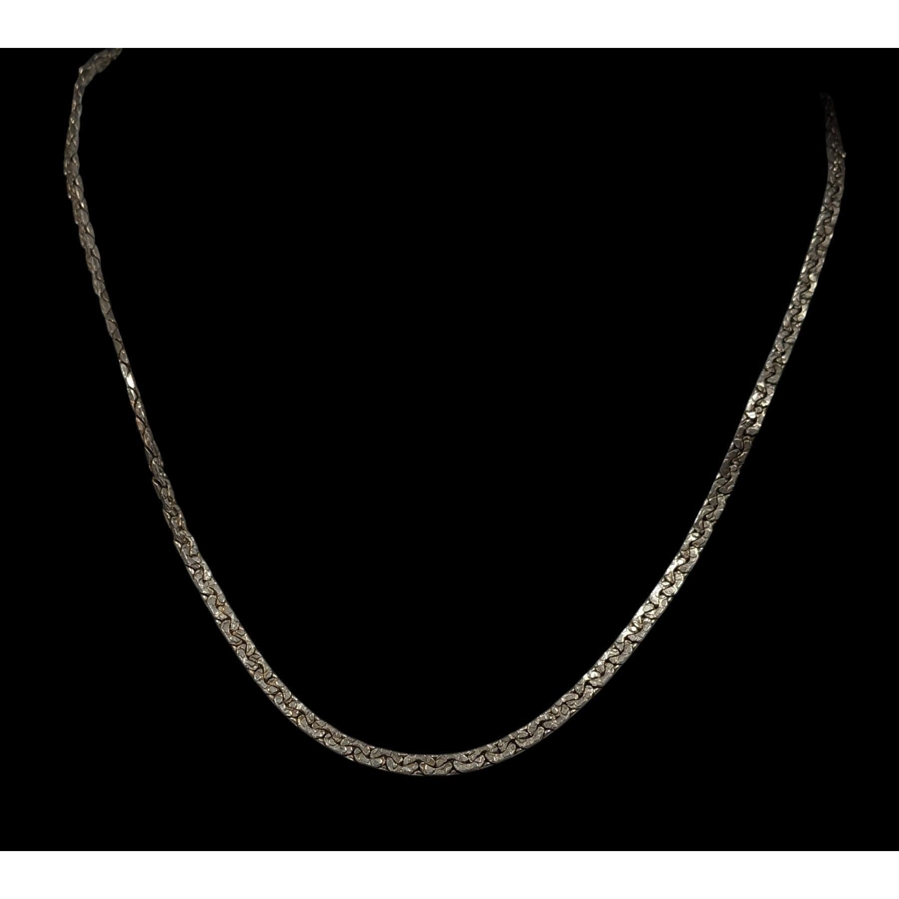 Other Vintage Silver-Tone Textured Chain Necklace Size ONE SIZE - 4 Thumbnail