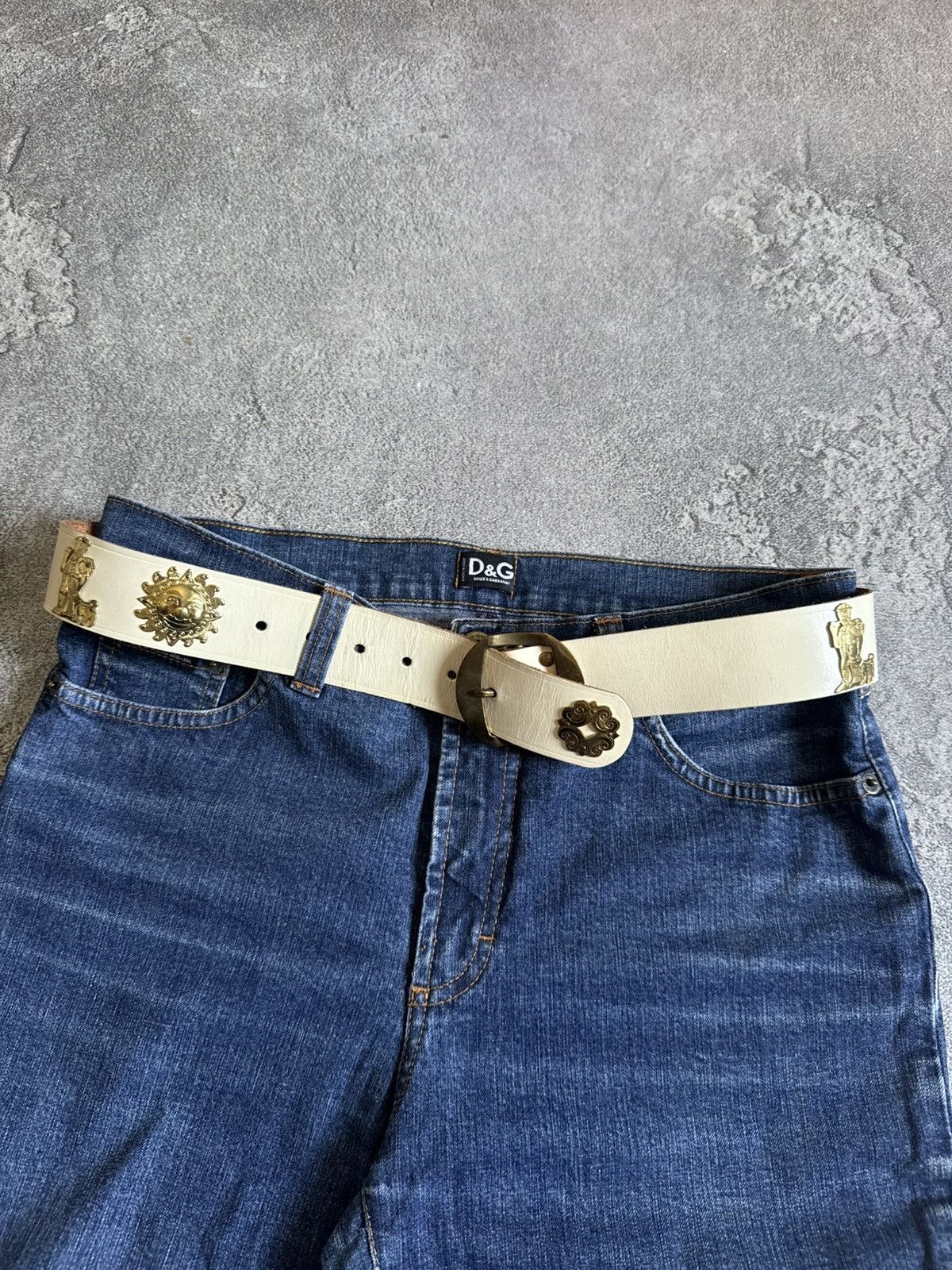 Etro 90s Retro vintage leather belt iconic cows 🐄 metal details Size ONE SIZE - 4 Thumbnail