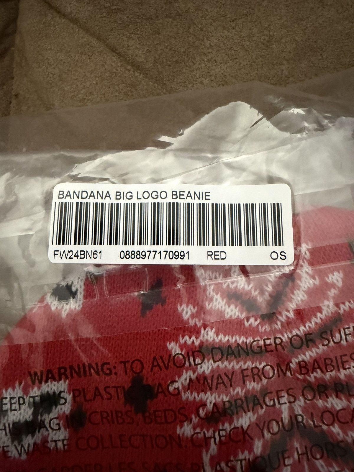 Supreme Supreme Red Bandana Big Logo Beanie Size ONE SIZE - 3 Thumbnail