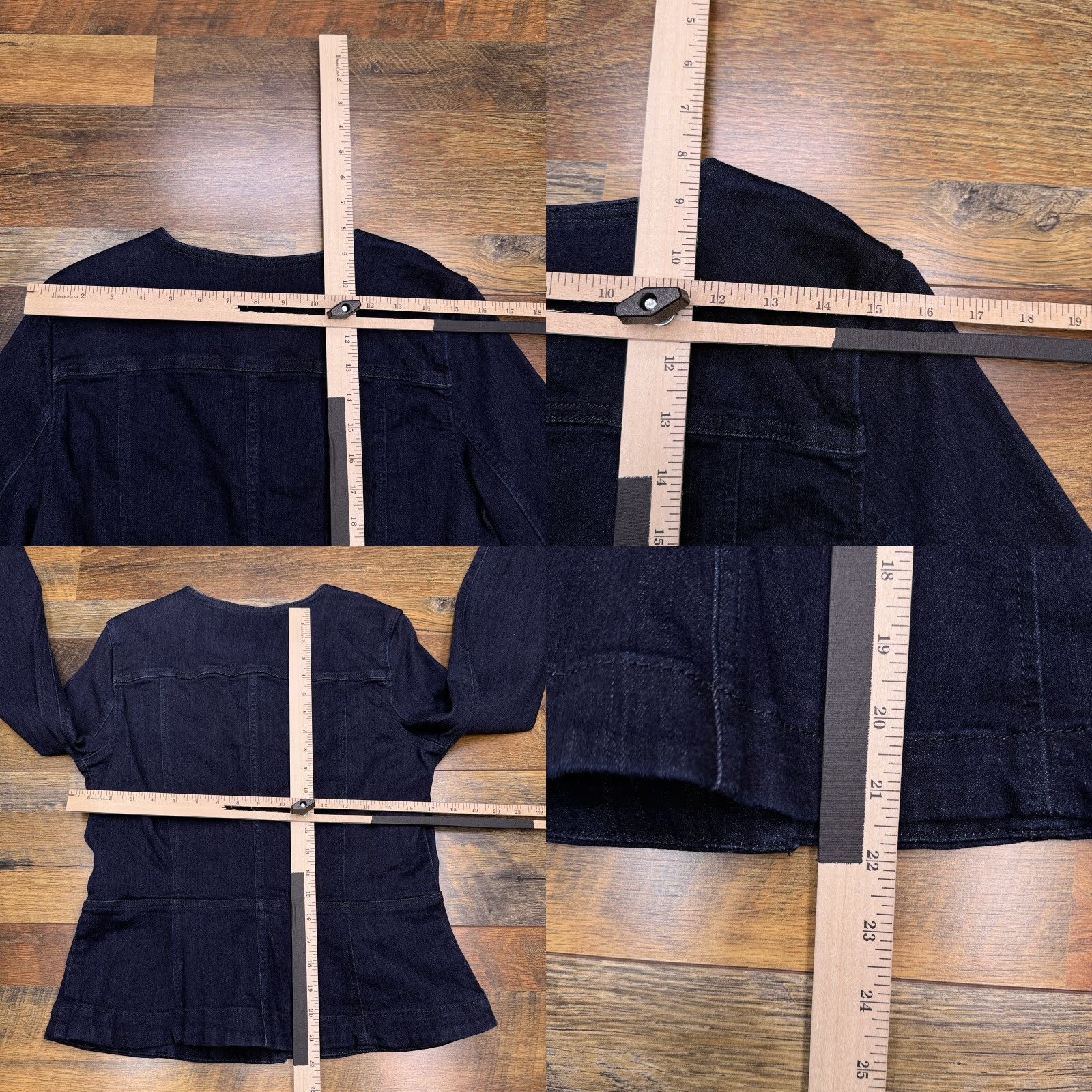 Ann Taylor Ann Taylor Denim Jacket Button Front Blue Medium Women Collarless Regular Short Sleeve Size M / US 6-8 / IT 42-44 - 9 Thumbnail