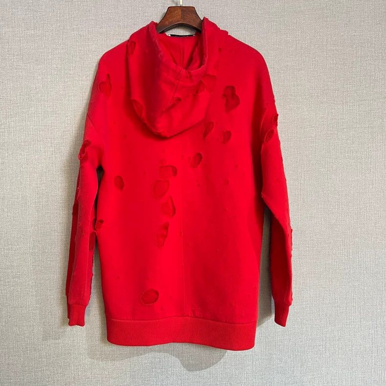 Givenchy Givenchy Red Ripped Destroyed Hoodie Size US S / EU 44-46 / 1 - 2 Thumbnail