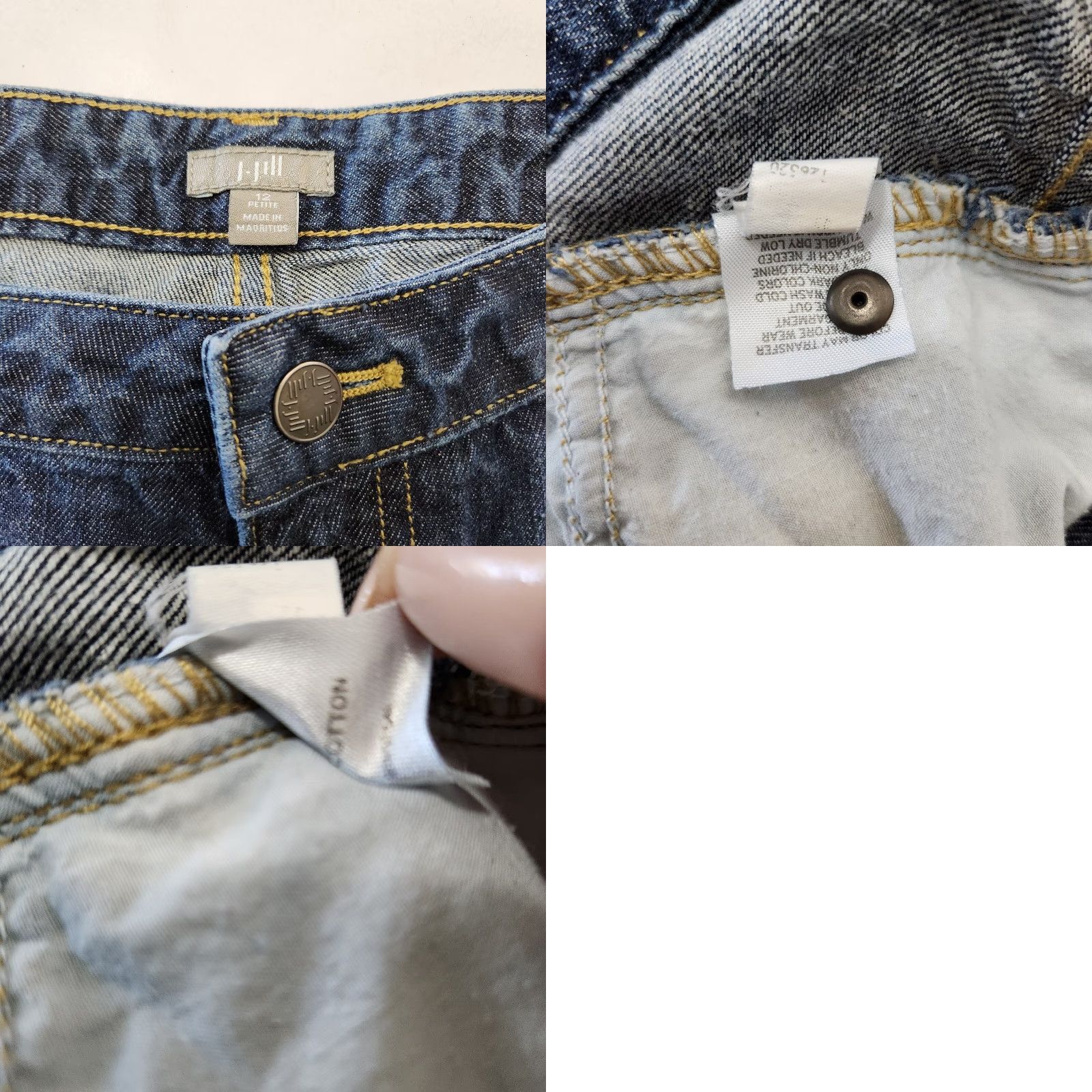J. Jill J. Jill Womens Dark Wash Mid Rise Straight Leg Jeans-Size 12P Size 34" / US 12 / IT 48 - 8 Thumbnail