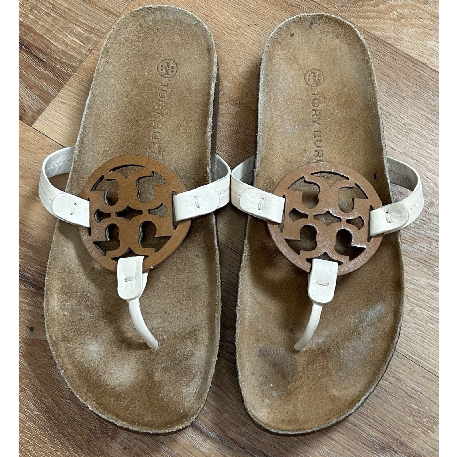 Tory Burch Tory Burch Miller Cloud Leather Sandal Brown 9 Flip Flops Women Sandal Flat Slip On Rubber Leather Straps Logo Miller Cloud Size US 9 / IT 39 - 2 Thumbnail