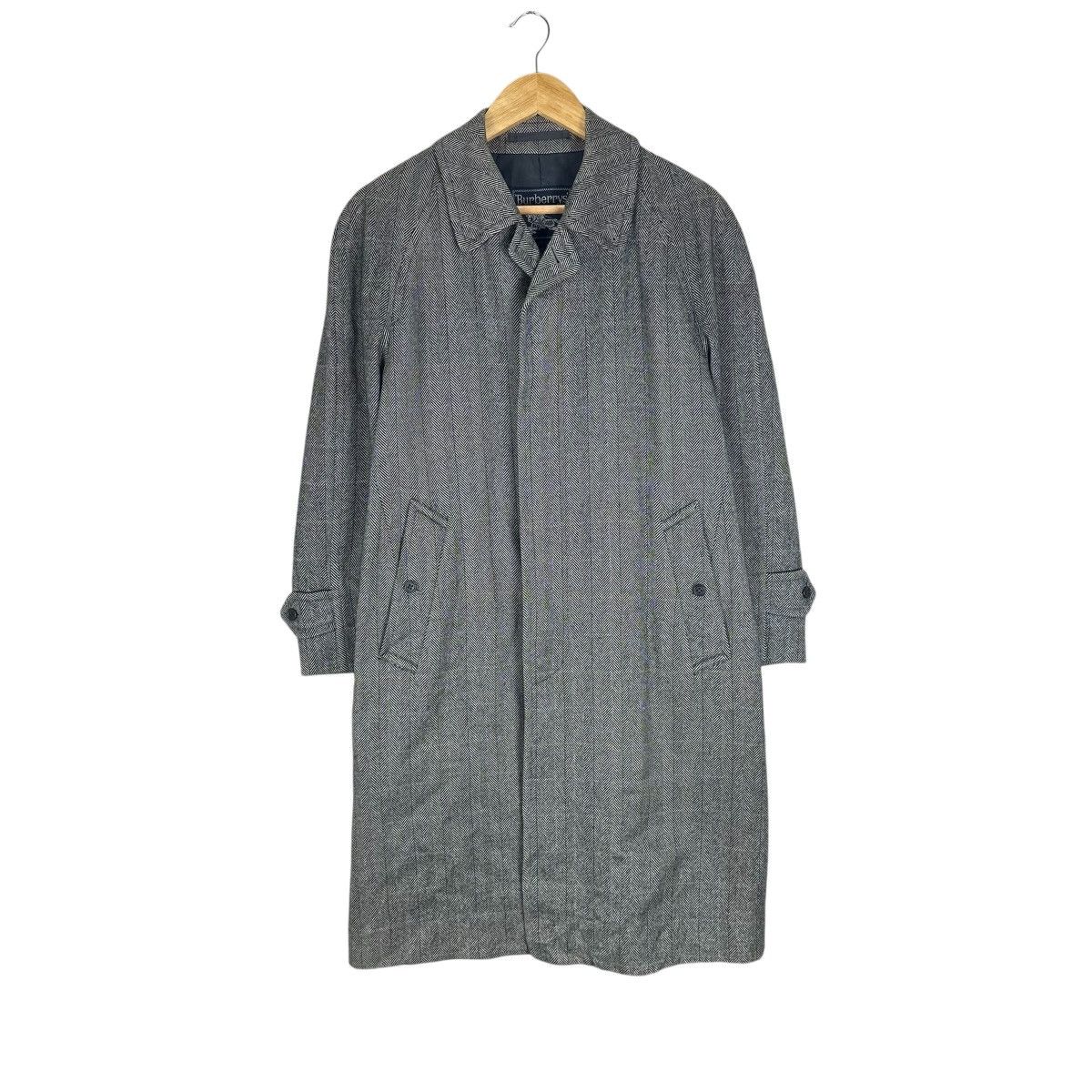 Burberry BURBERRYS HERRINGBONE TWEED LONG OVERCOAT JACKET Size US M / EU 48-50 / 2 - 1 Thumbnail