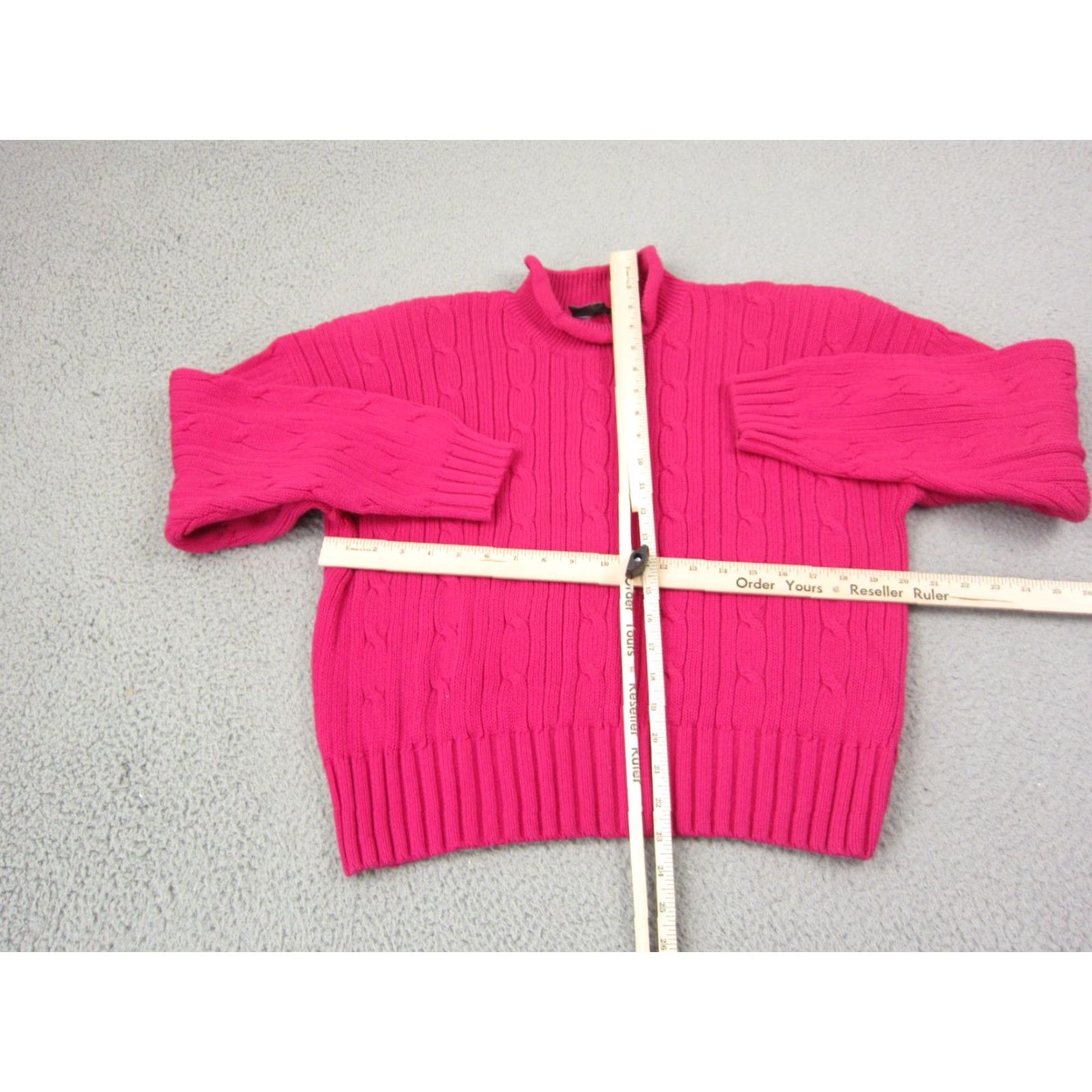 Pinko VINTAGE Lizwear Sweater Womens L Pink Cable Knit Mock Neck Cotton 90s Mens Womens Boys Girls Size L / US 10 / IT 46 - 5 Thumbnail