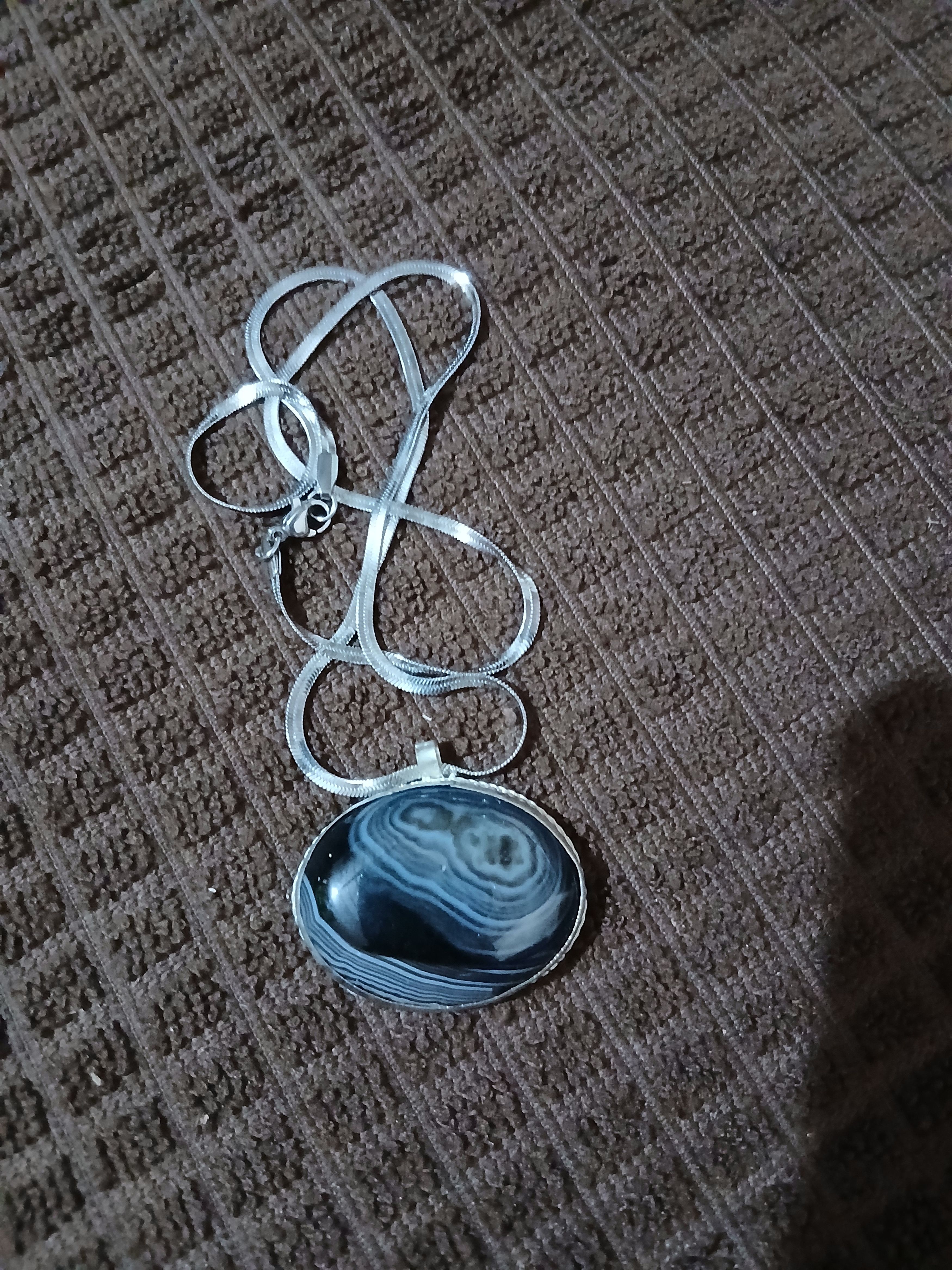 Other Dark Banded Gemstone Pendant Size ONE SIZE - 3 Thumbnail