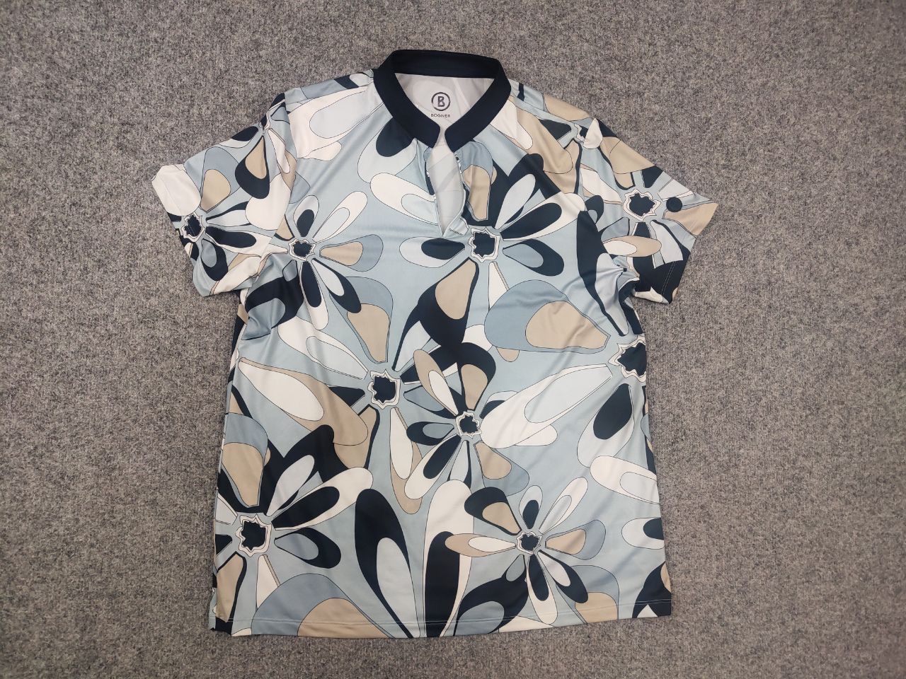 Bogner Bogner Zenia Art Blue Stretch Jersey Half Golf Polo Shirt Size US M / EU 48-50 / 2 - 4 Thumbnail
