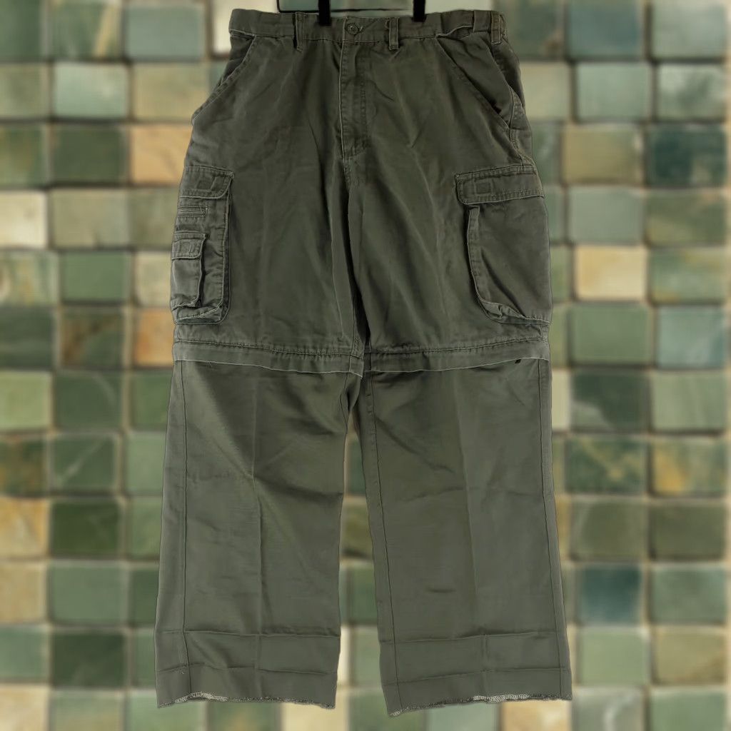 Vintage BSA Boy Scouts America Switchback Cargo Pants Unhemmed Mens 34 34x30 Actual Green Cargo Mens Size US 34 / EU 50 - 1 Thumbnail
