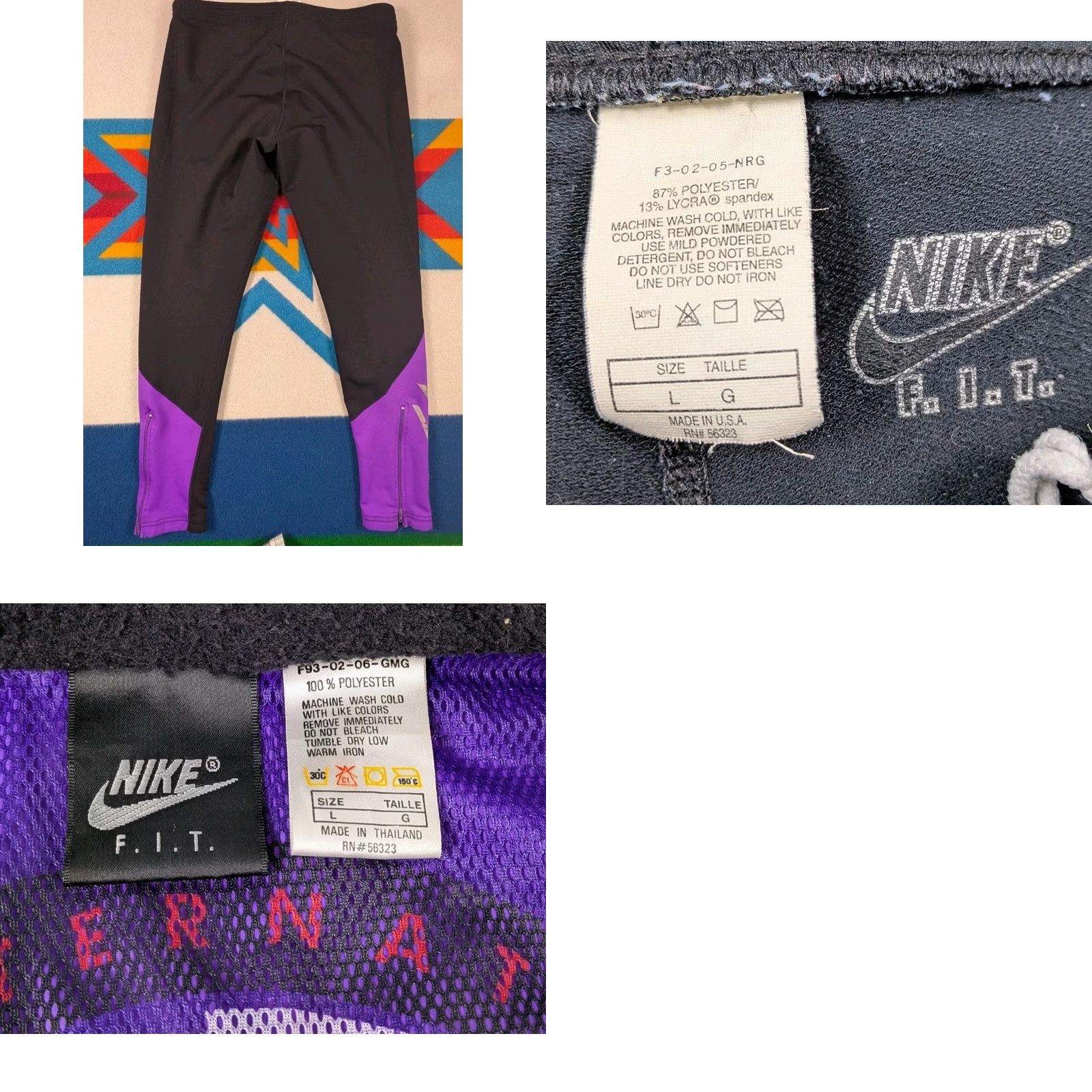 Nike VINTAGE Nike Tracksuit Jacket + Pants Full Zip Large Purple 90s Mens Size 42R - 8 Thumbnail