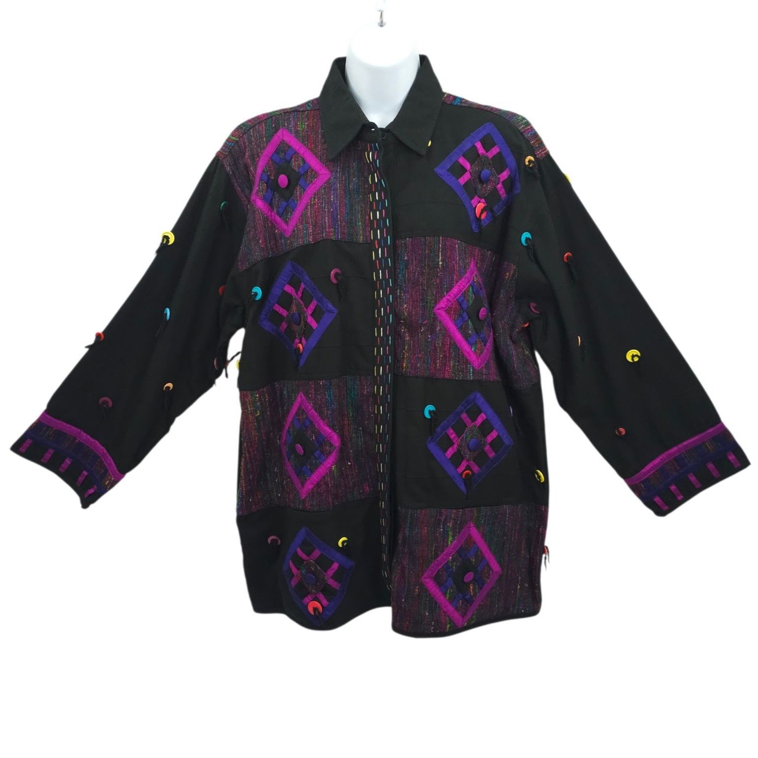 Other Yak Magik Jacket XL Geometric Oversized Blazer Vintage 90s Size XL / US 12-14 / IT 48-50 - 1 Thumbnail