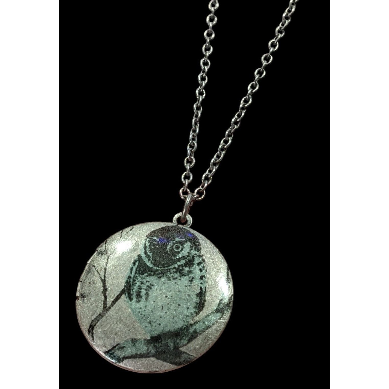 Other Nature Themed Owl Front Silver Tone Locket Necklace Size ONE SIZE - 4 Thumbnail