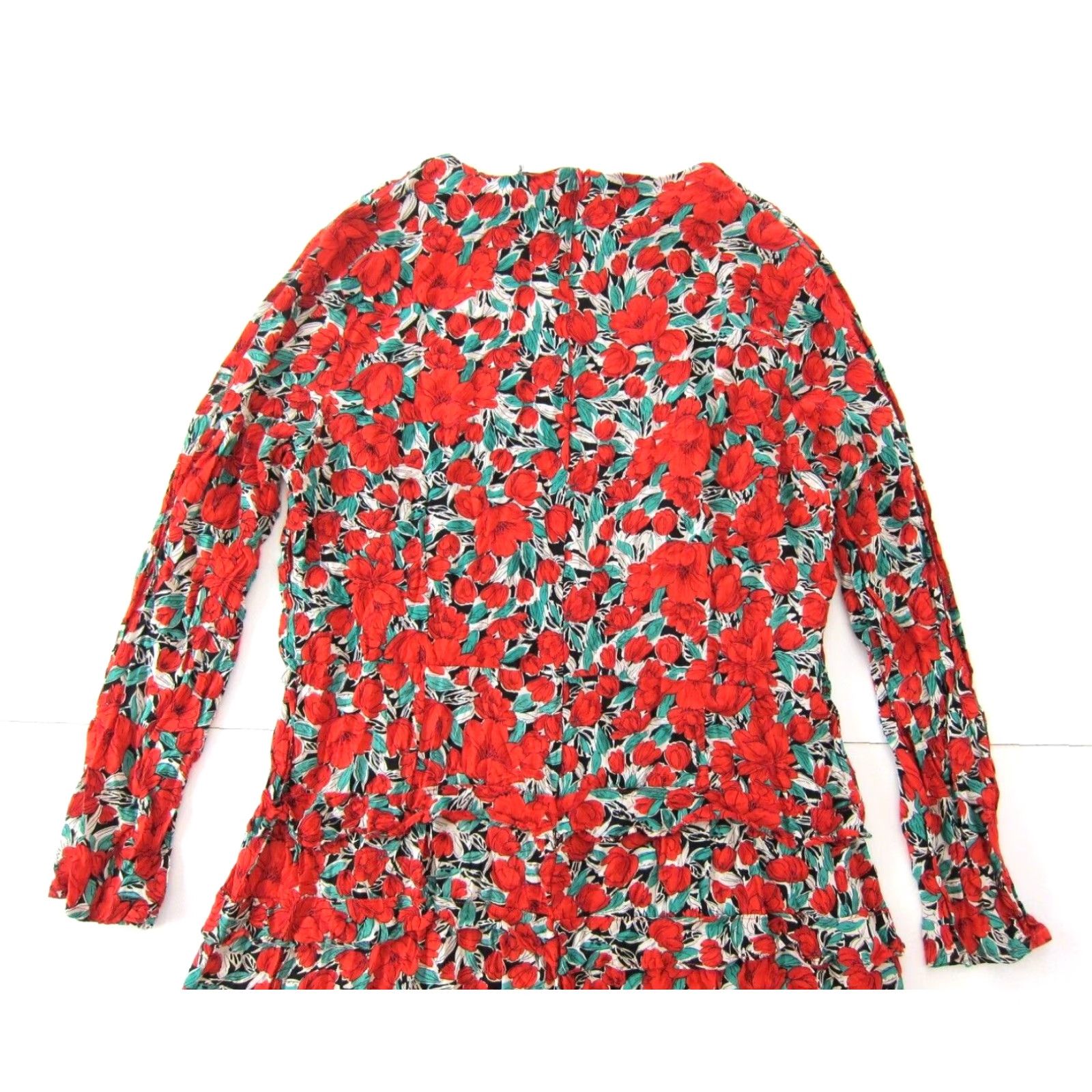 Boohoo Boohoo Dress Narrowing: Red Boohoo 100% Rayon Tulip Floral Long Sleeve Tunic Smock Dress US 18 Size XXL / US 16-18 / IT 52-54 - 6 Thumbnail