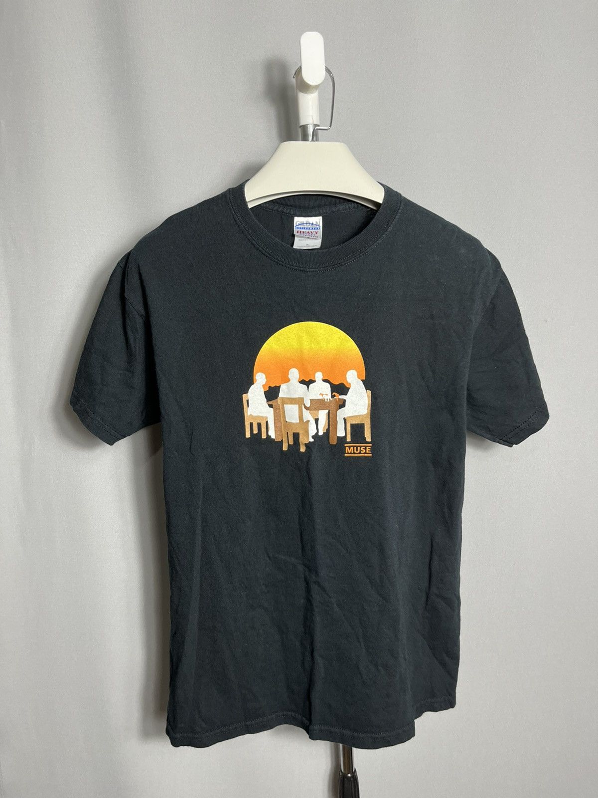 Band Tees × Gildan × Vintage Muse 2000s rock t shirt black cotton men’s short sleeve Size US M / EU 48-50 / 2 - 1 Thumbnail