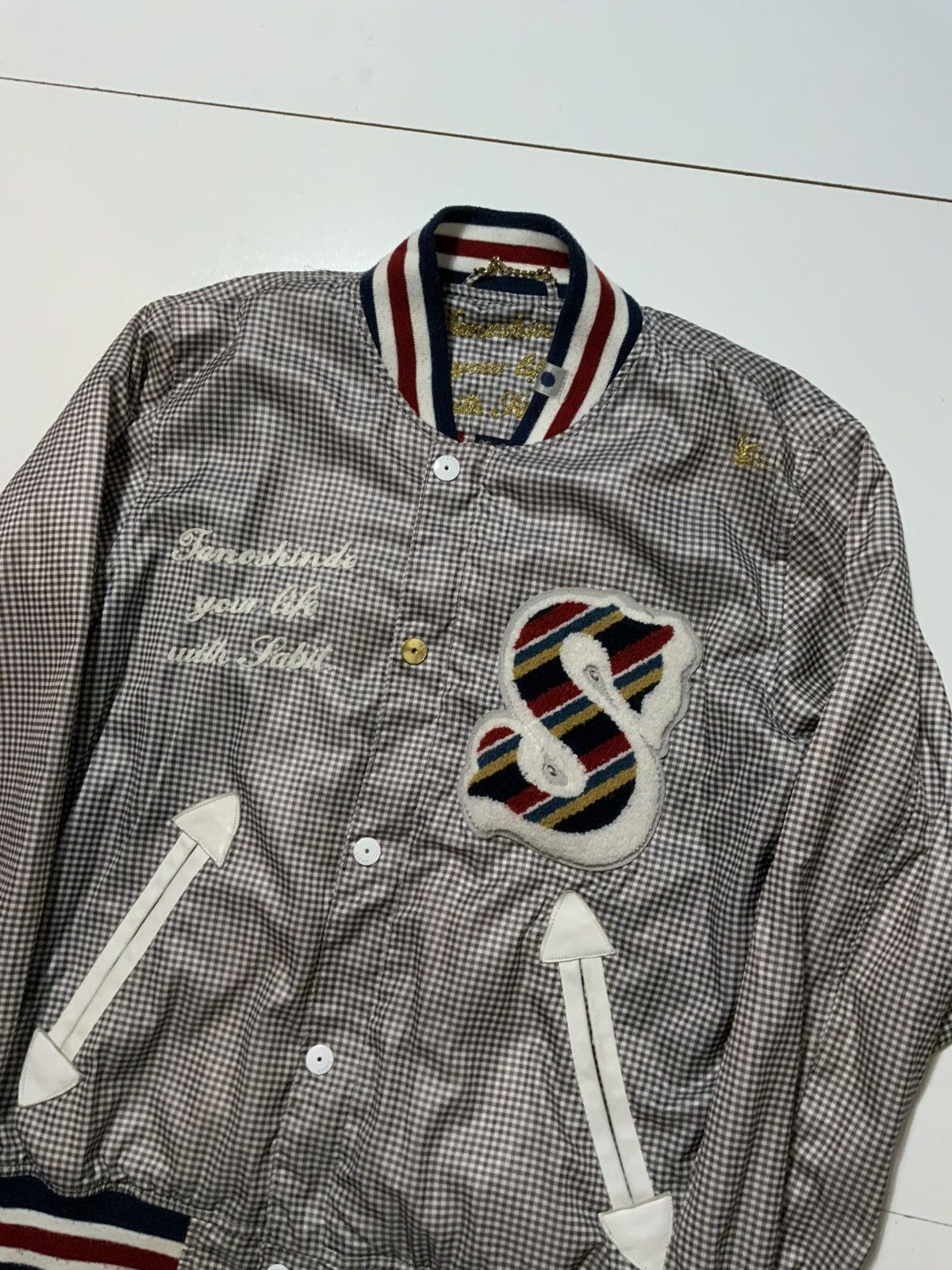 SABIT Sabit NYC Tanoshinde Varsity Windbreaker Zip Bomber Jacket Size US S / EU 44-46 / 1 - 3 Thumbnail