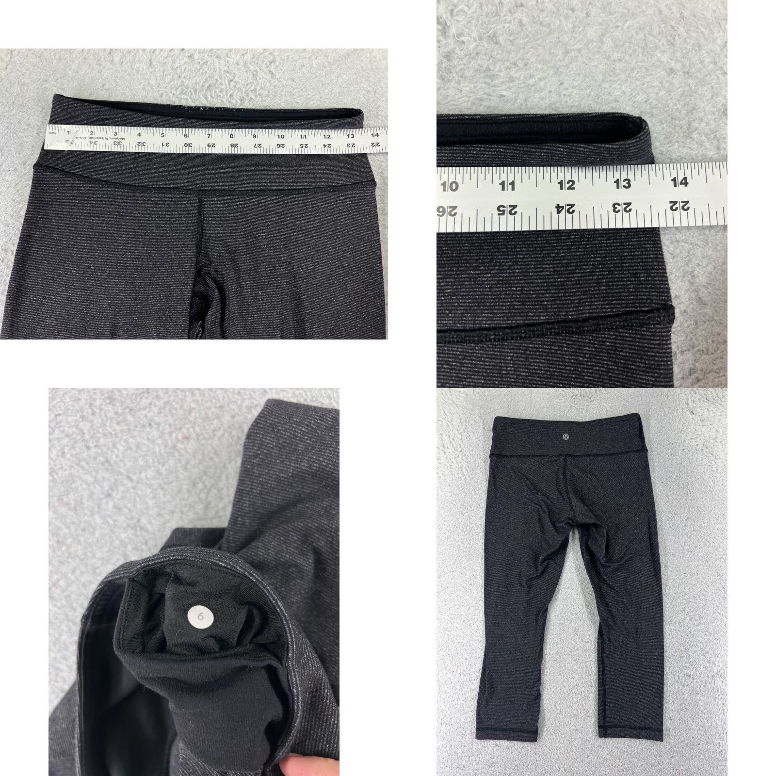 Lululemon Lululemon Slim Yoga Pants Womens 6 Gray Wunder Under Crop Roll Down Stretch Cropped Size 28" / US 6 / IT 42 - 8 Thumbnail