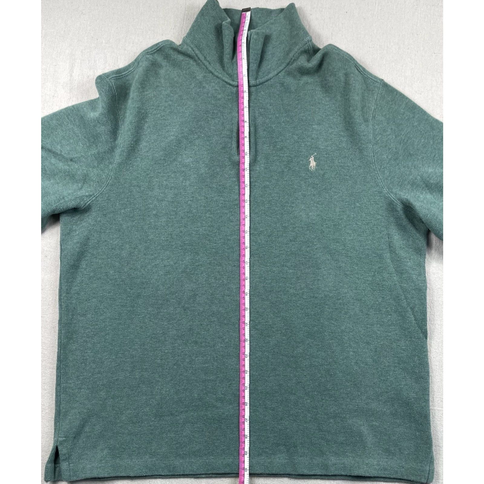 Polo Ralph Lauren VINTAGE Polo Ralph Lauren Sweater Shirt XL Men 1/4 Zip Pullover Pony Logo Green Cotton Knit Size US XL / EU 56 / 4 - 6 Thumbnail