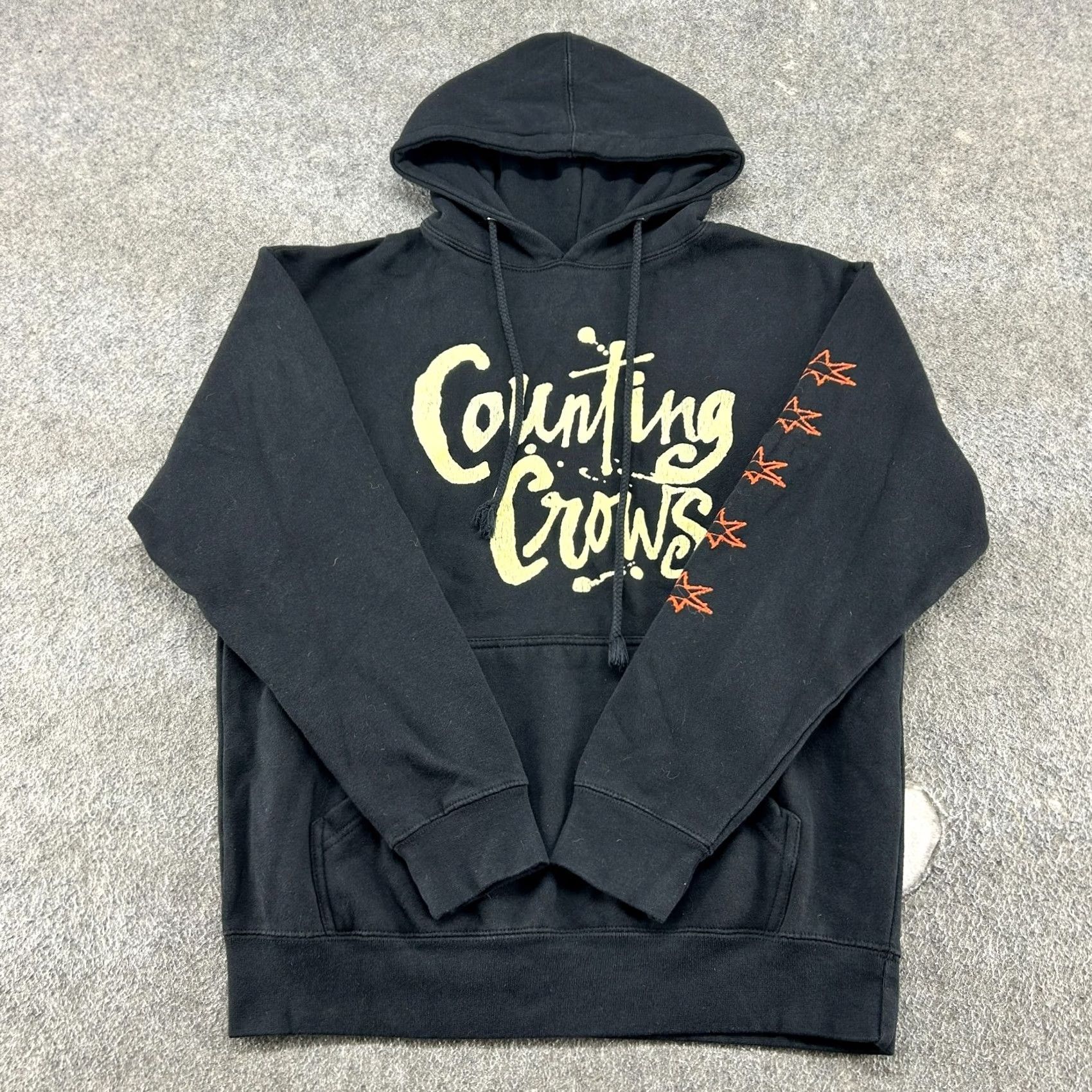 Etro VINTAGE Counting Crows Hoodie Mens M Black Pullover Crew Neck Drawstring Pockets 90s Theme 90s School Mens Size US M / EU 48-50 / 2 - 2 Thumbnail