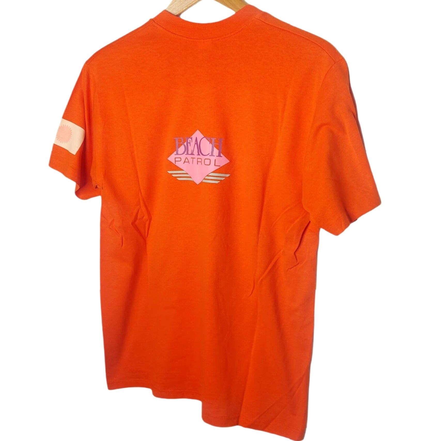 Velva Sheen VINTAGE Velva Sheen Beach Patrol T-Shirt Shirt Men L Orange Single Stitch Surf Coast Coastal Size US L / EU 52-54 / 3 - 3 Thumbnail
