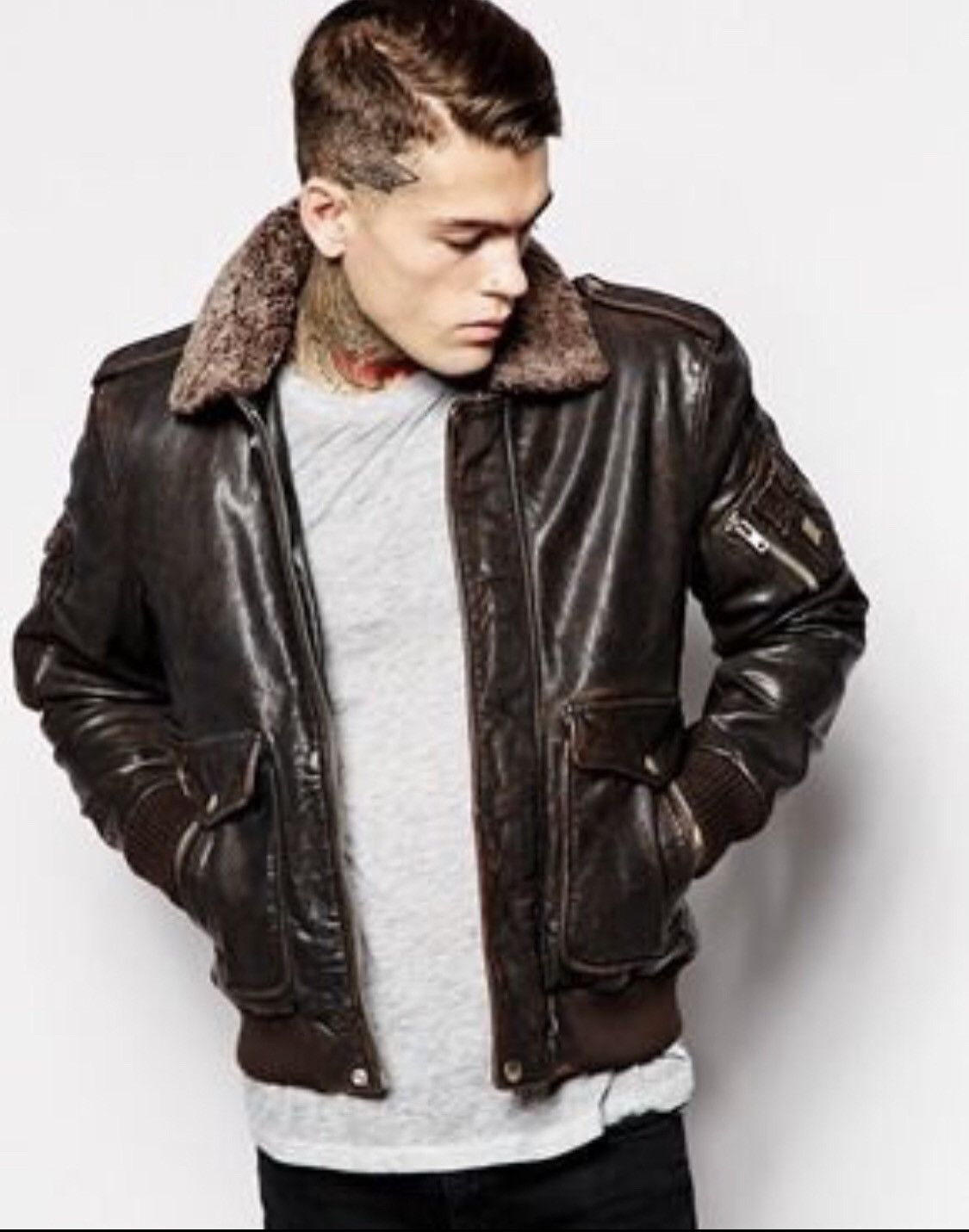 Diesel Diesel L-Tarun Goat Leather Jacket (Zara, Schott, Allsaints) Size US S / EU 44-46 / 1 - 4 Thumbnail