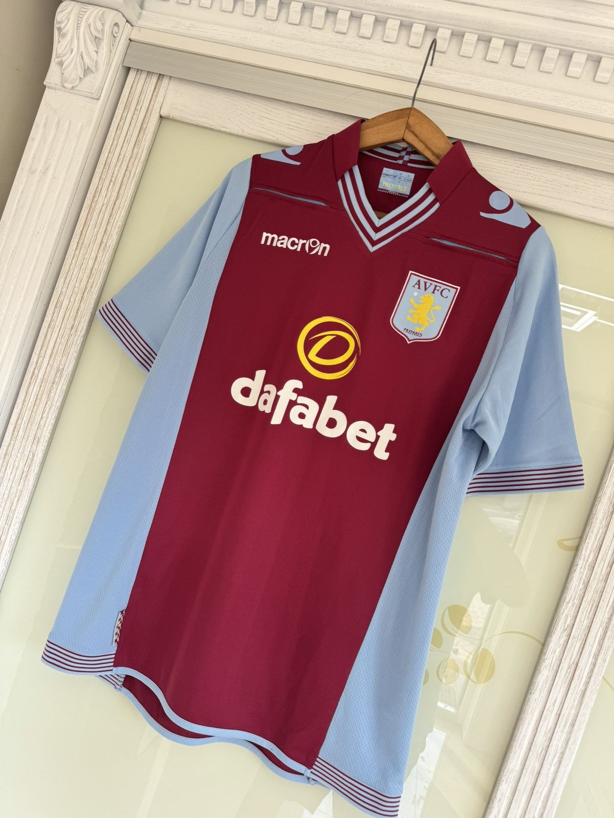 Macron Aston Villa 2013-2014 Home Soccer Jersey Football Kit Shirt Size US XL / EU 56 / 4 - 3 Thumbnail