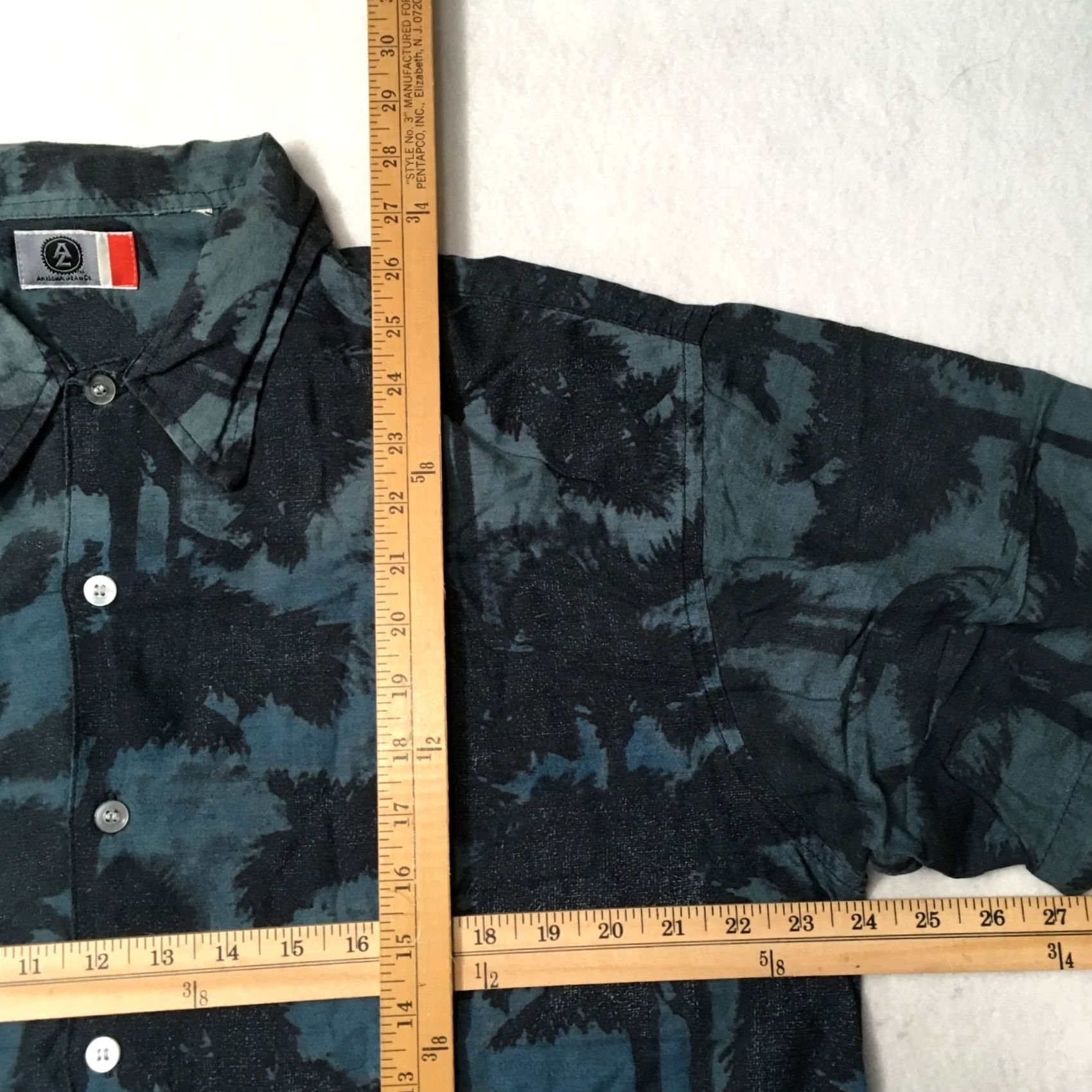Vintage Arizona Jean Co Hawaiian Shirt Men LARGE Floral PALMS Button Collar Sz Size US L / EU 52-54 / 3 - 3 Thumbnail