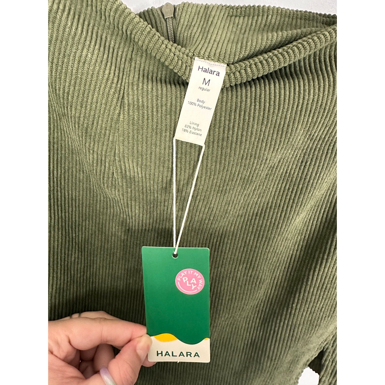 Other Halara AuraCord HighRise Corduroy Mini Skirt Boa Green M NWT Size 29" - 2 Thumbnail