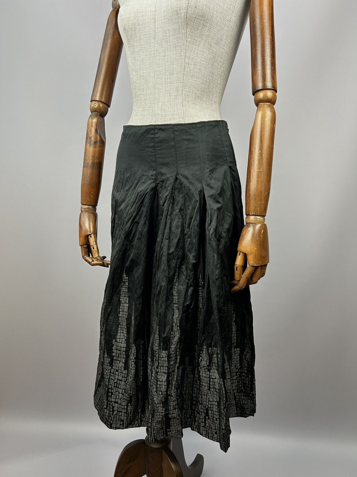 Annette Gortz × Designer Annete Gortz Black Grey City Print Pleated Skirt Size 36 Size 28" / US 6 / IT 42 - 6 Thumbnail