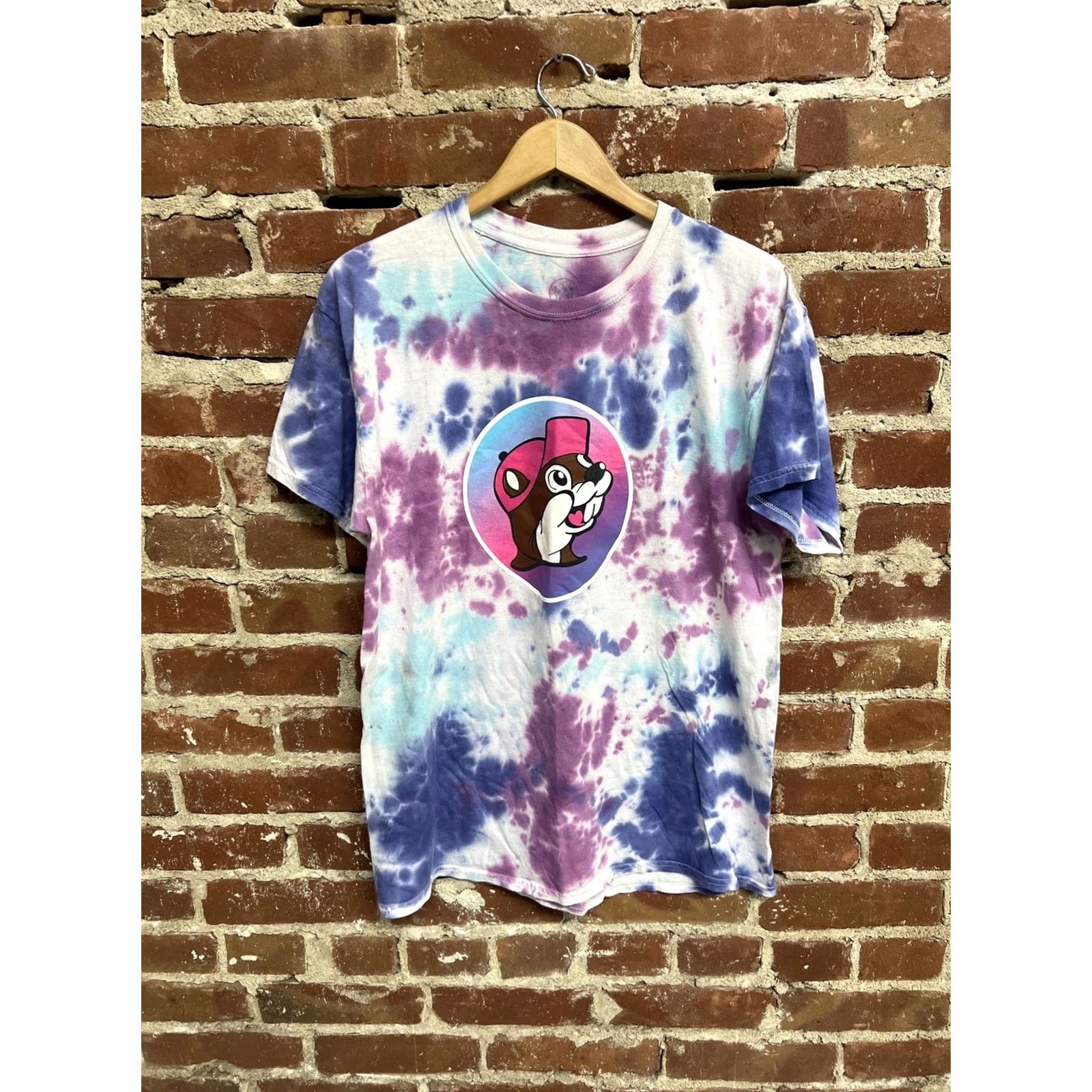 Vintage VINTAGE Buc-ees Just Here For The Snacks Black Tie-Dye Graphic Shirt Men's L Blueprint Size US L / EU 52-54 / 3 - 2 Thumbnail