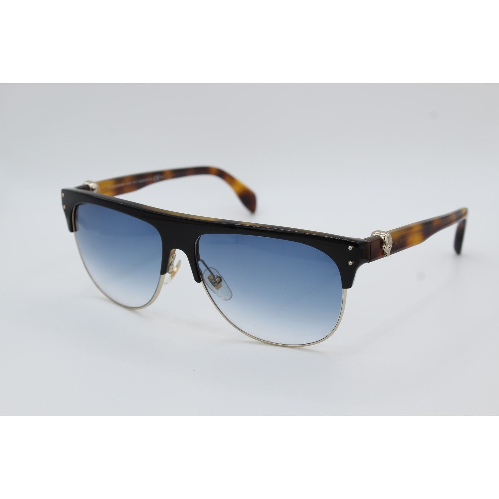 Alexander McQueen Alexander McQueen AMQ 4220/S Sunglasses Tortoise Blue Size ONE SIZE - 1 Thumbnail