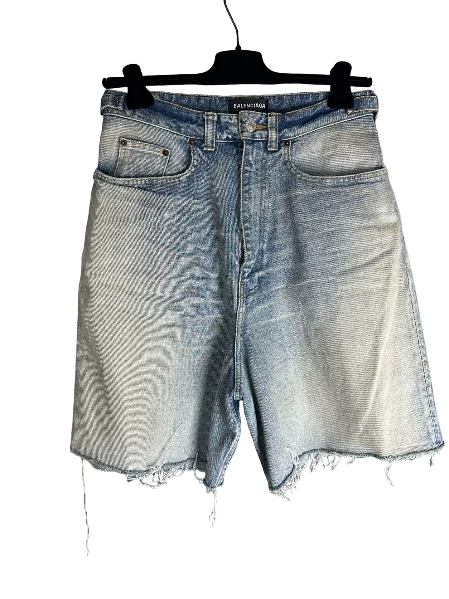 Balenciaga Balenciaga Distressed Denim Shorts XS Size US 28 / EU 44 - 1 Thumbnail
