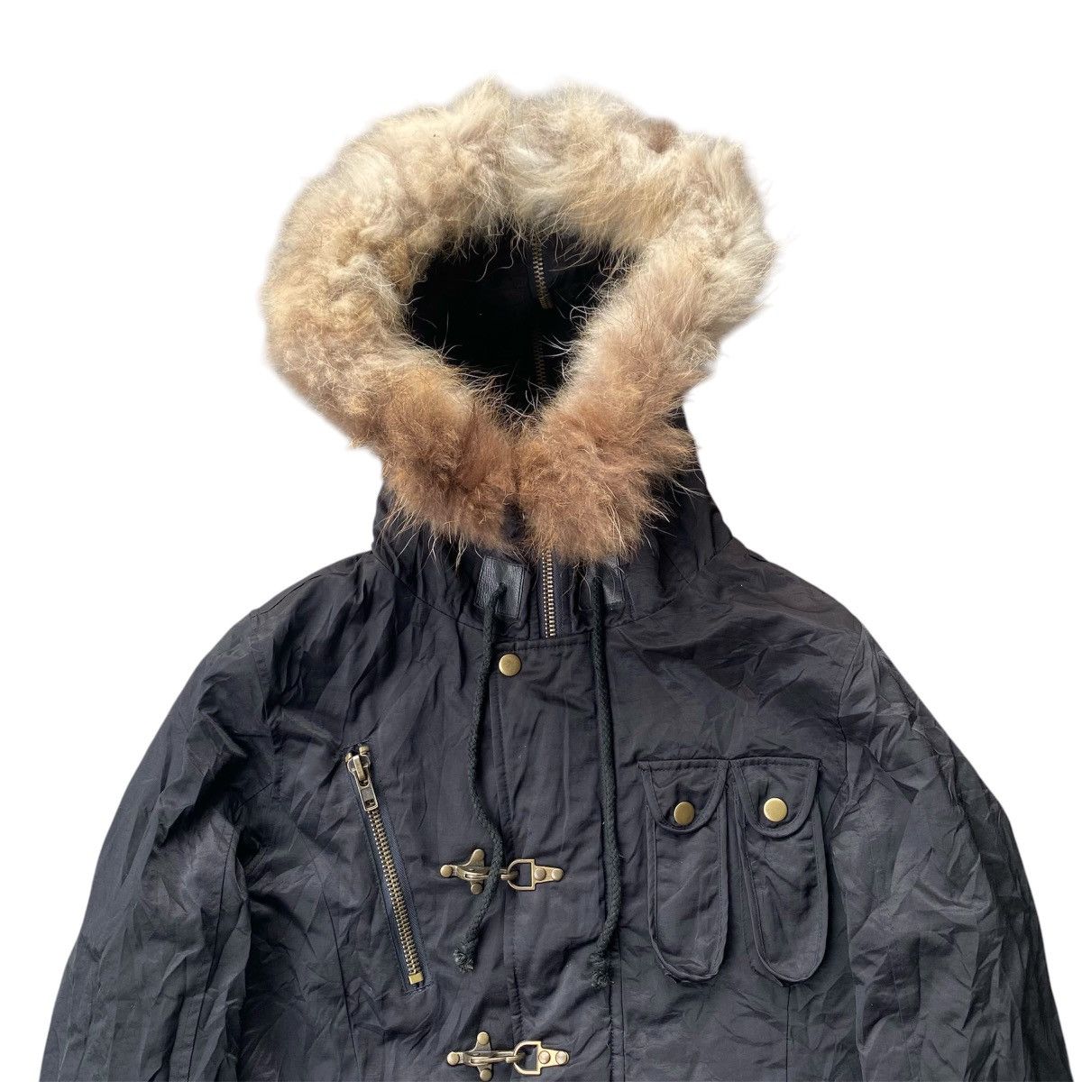 If Six Was Nine Round Trip Bondage Studded Jacket w/ Fur Hoodie Size US L / EU 52-54 / 3 - 7 Thumbnail