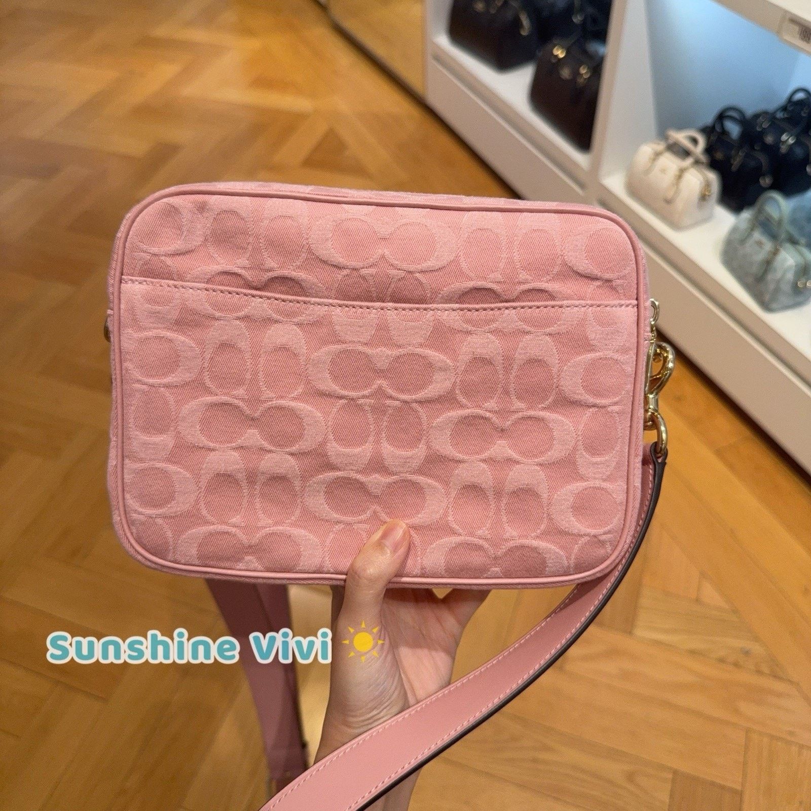 Coach NWT Coach Carey Crossbody Bag Signature Denim CER69 Pink Size ONE SIZE - 5 Thumbnail