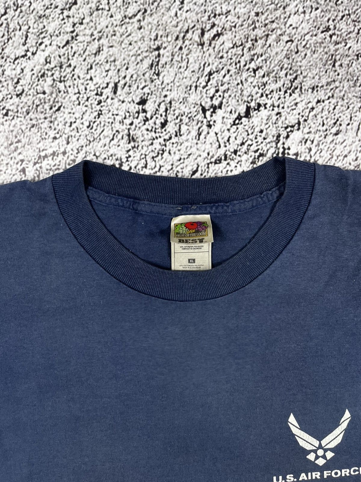 Vintage Vintage 90s USAF Logo Fighter Jet Trashed T Shirt Size US XL / EU 56 / 4 - 5 Thumbnail