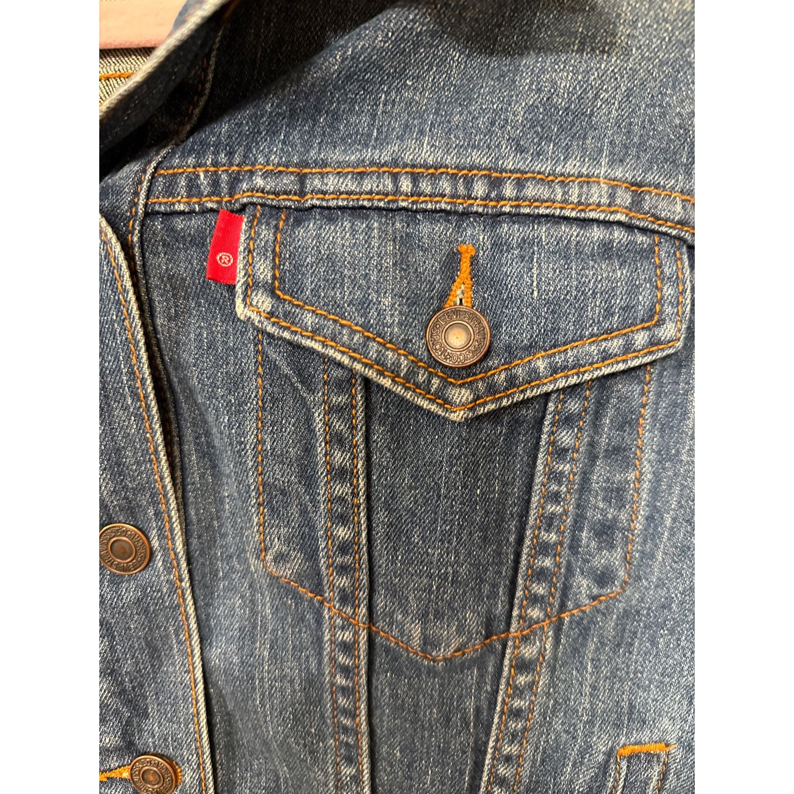 Levi's Levis 2 Pocket Denim Stretch Blank Red Tab Trucker Jacket,M Size M / US 6-8 / IT 42-44 - 3 Thumbnail