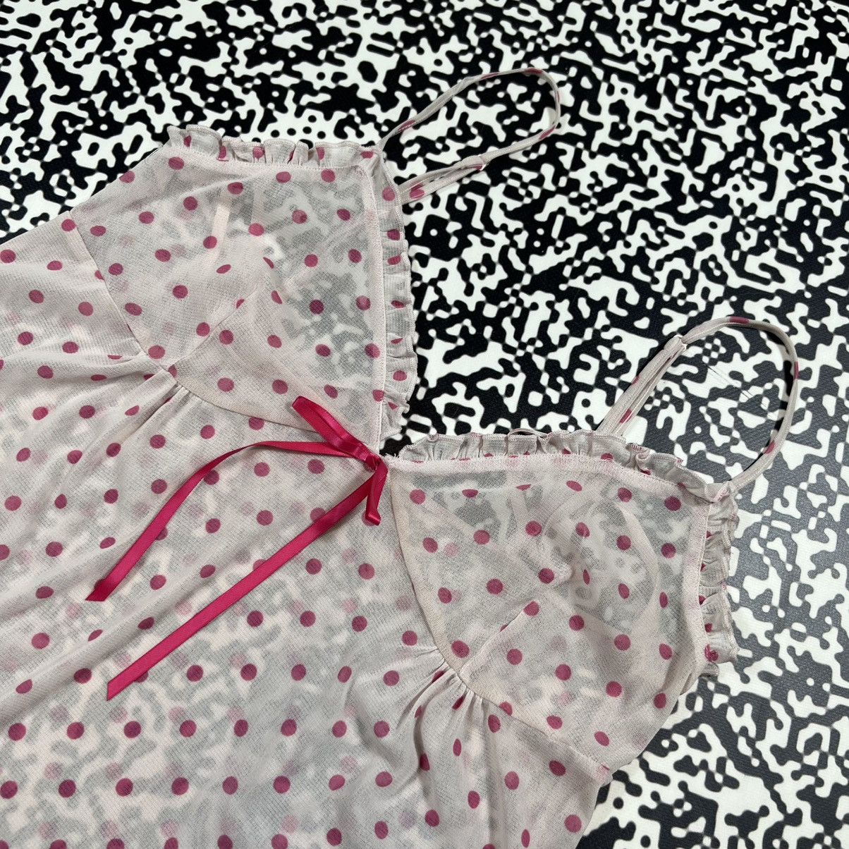 Vintage Vintage Y2K Sexy Mesh Dot Night Retro Tank Top 90s Style Size M / US 6-8 / IT 42-44 - 7 Thumbnail