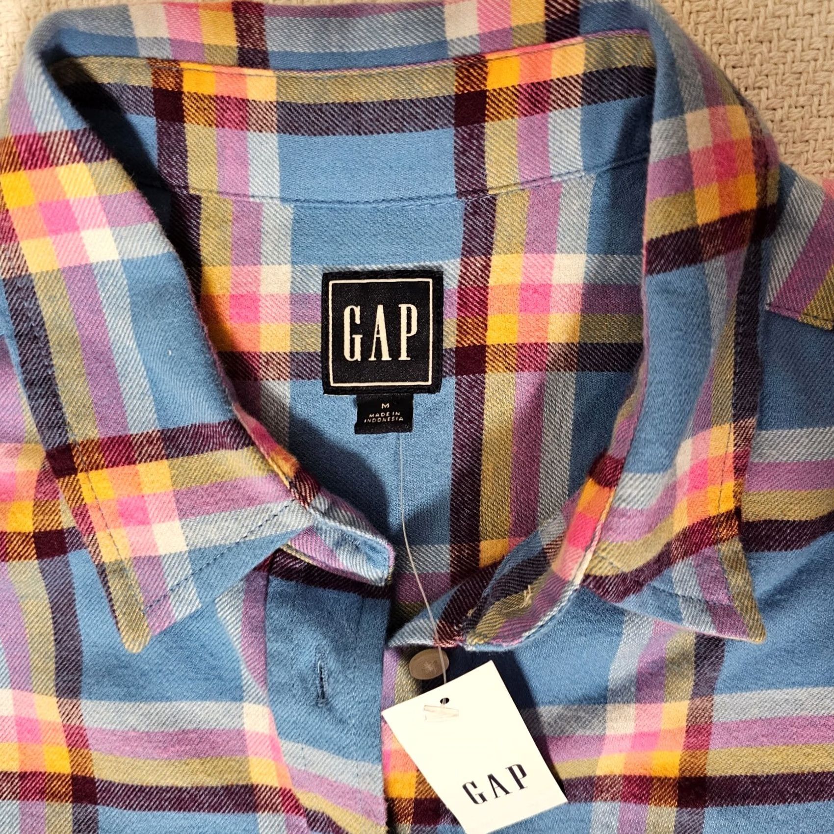 Gap GAP Button-Up Shirt Viscose Flannel Plaid Blue White M NWT Women Long Sleeve Casual Vintage: No Size M / US 6-8 / IT 42-44 - 2 Thumbnail