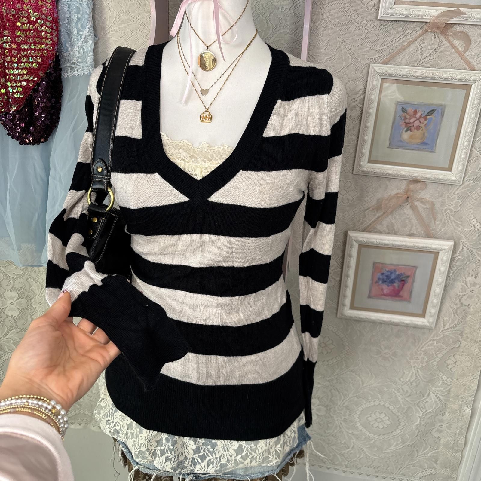Mossimo y2k vintage grunge striped sweater Size M / US 6-8 / IT 42-44 - 2 Thumbnail