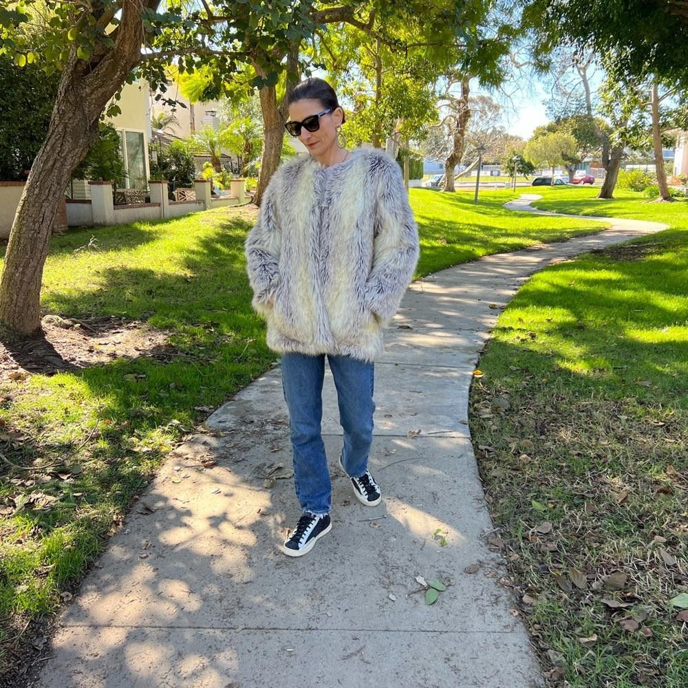 image of Bsable Mob Wife Faux Fur Coat Made In Usa Gray Size Small in Grey, Women's