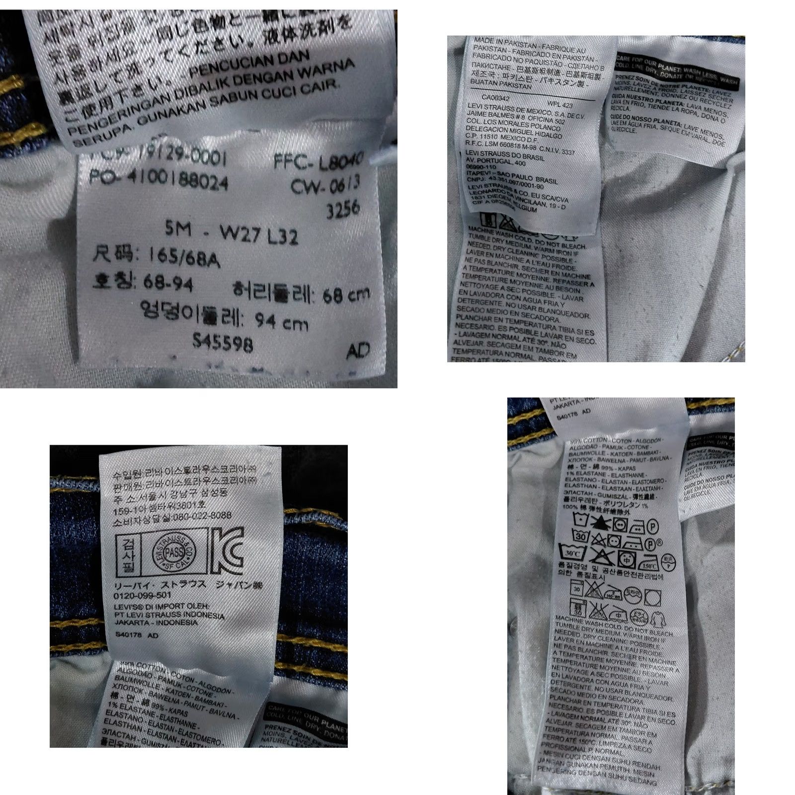 Vintage VINTAGE Levi’s 524 Too Superlow Skinny Jeans Women W27 L32 Distressed Knee Jeans Y2K Retro Blue Denim Cotton Elastane Size 27" / US 4 / IT 40 - 8 Thumbnail