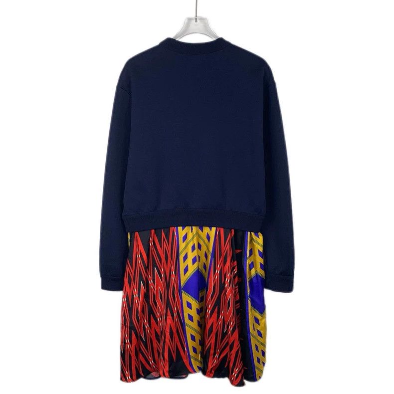 Louis Vuitton Louis Vuitton Blue cotton hoodie patchwork dress with embr Size S / US 4 / IT 40 - 2 Thumbnail